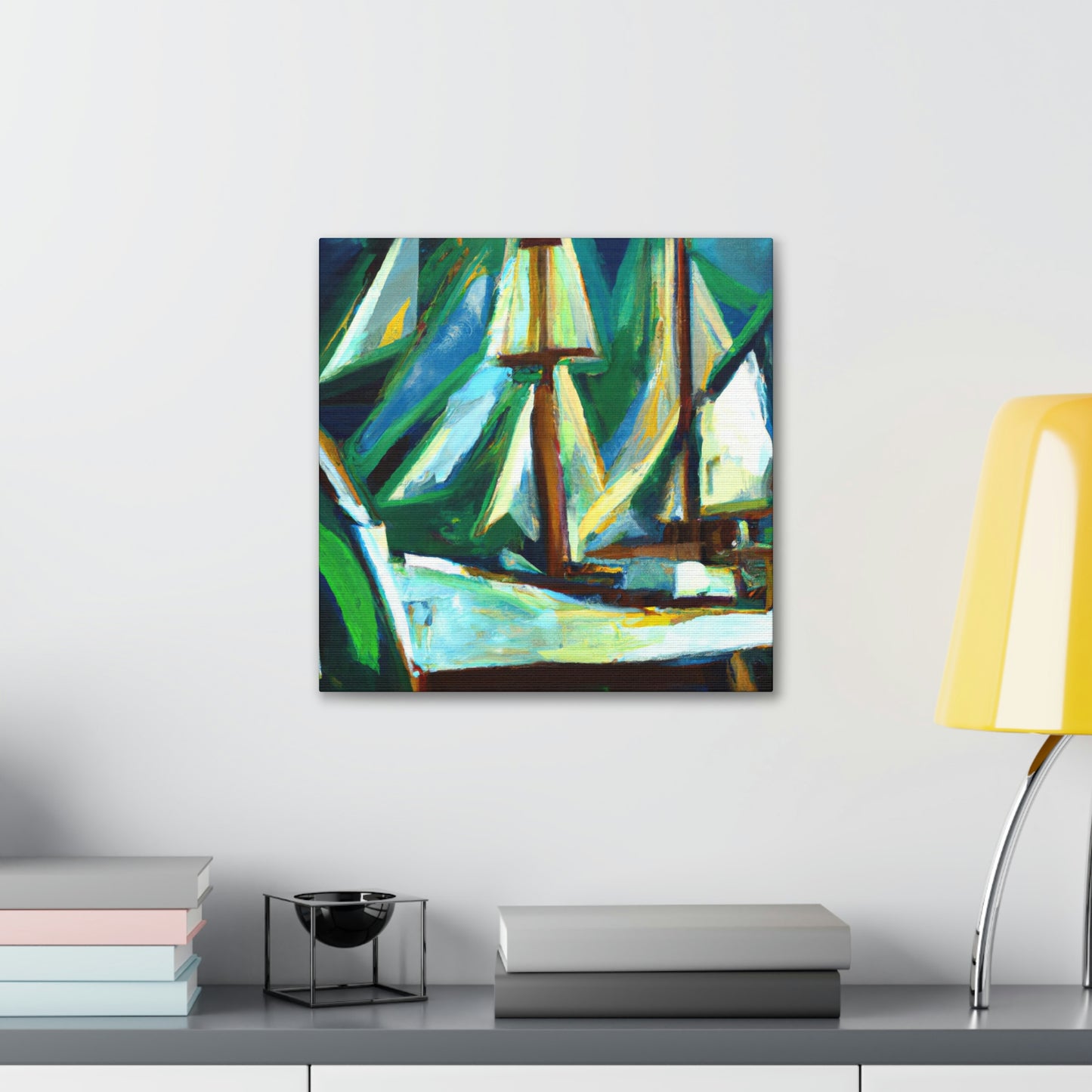 Boat on Blue Sea - Canvas