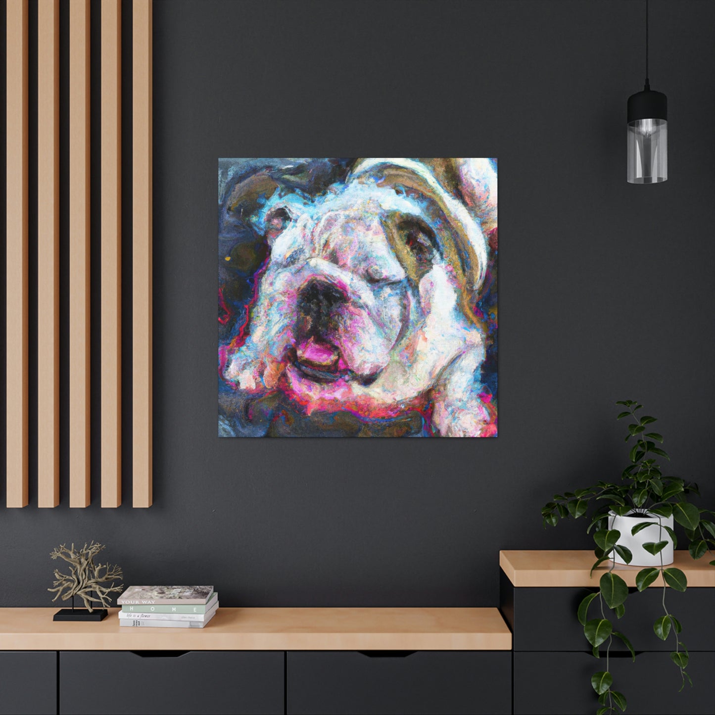 "English Bulldog Slumbering" - Canvas