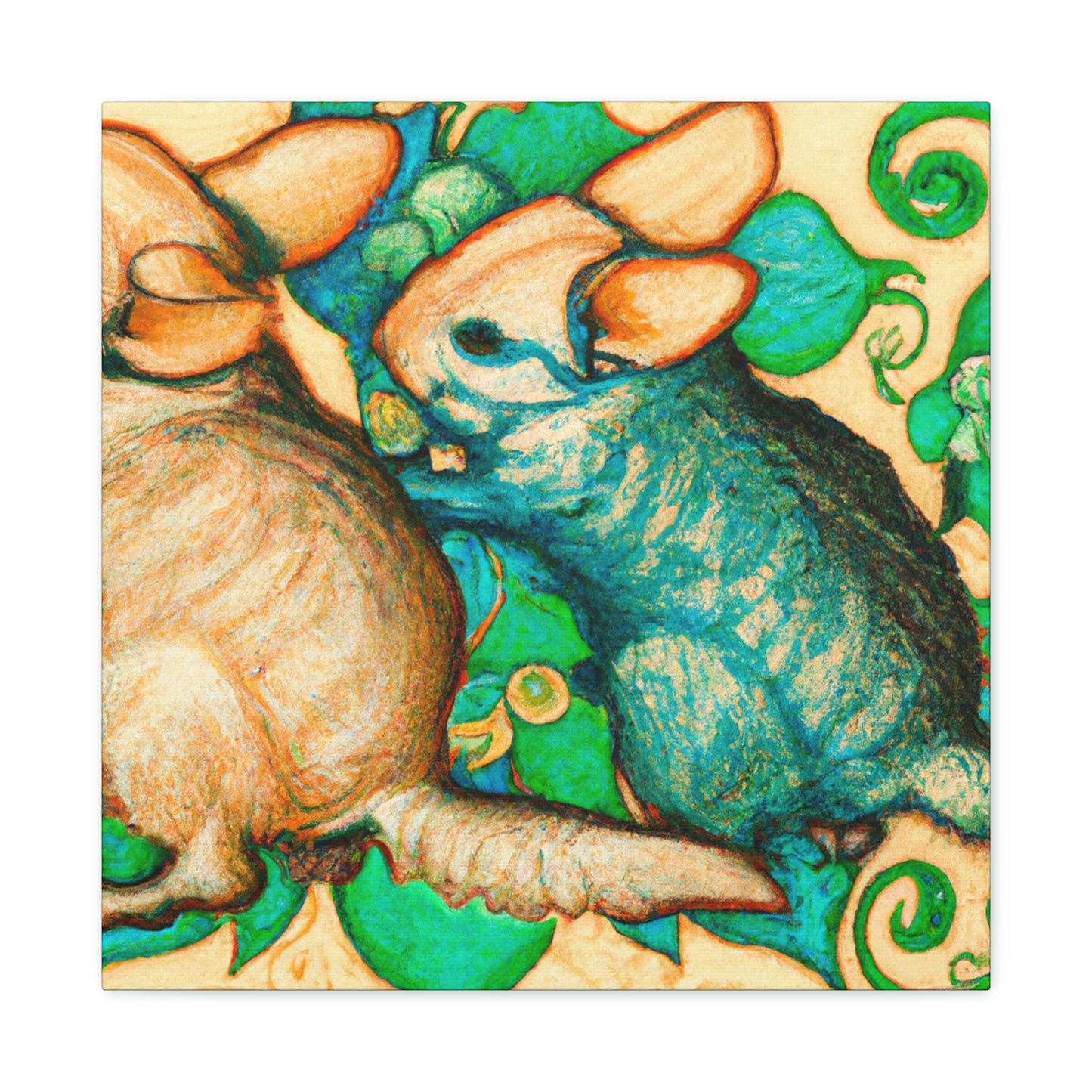 Chinchillas in Bloom - Canvas