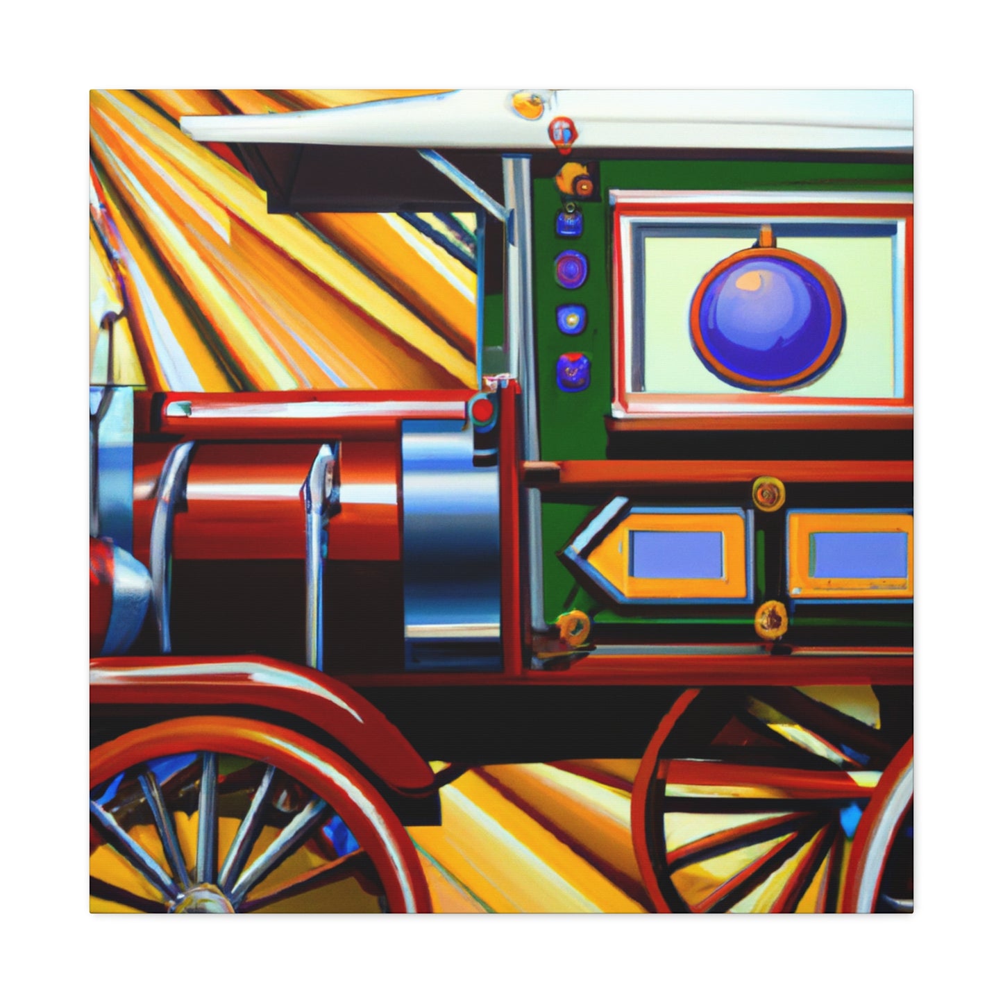 "Wheels of Grandeur Vibrant" - Canvas