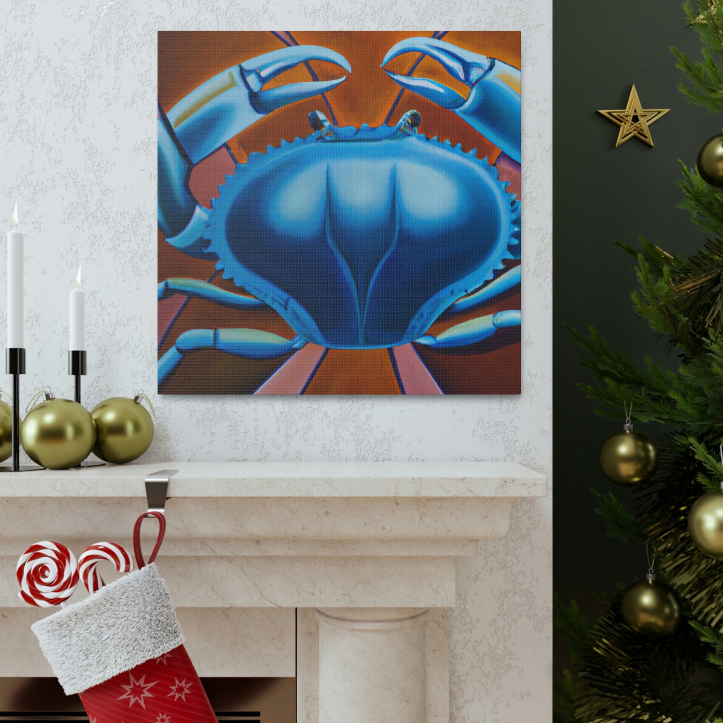 "Crab in Art Deco" - Canvas