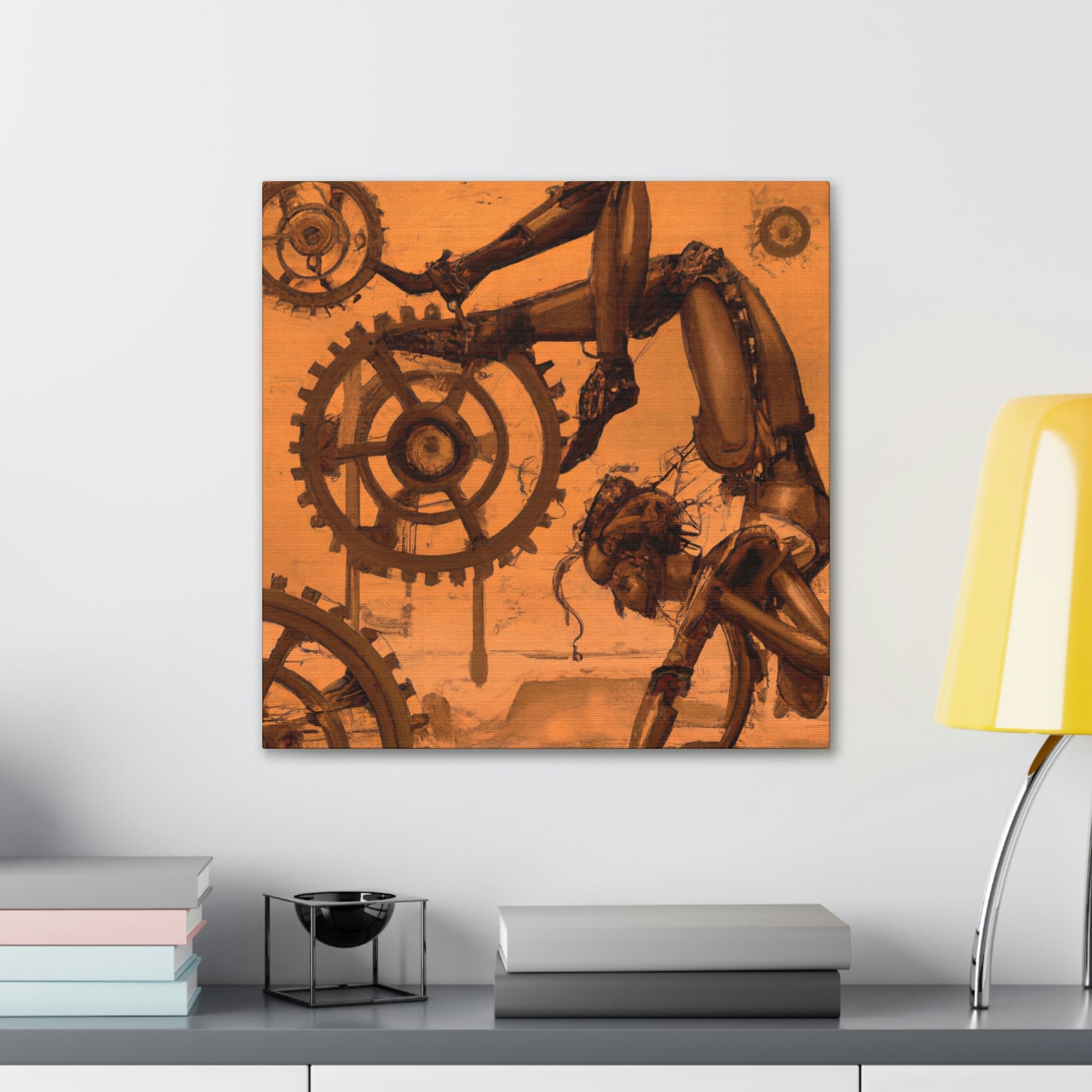 "Yoga In Steampunk Age" - Canvas