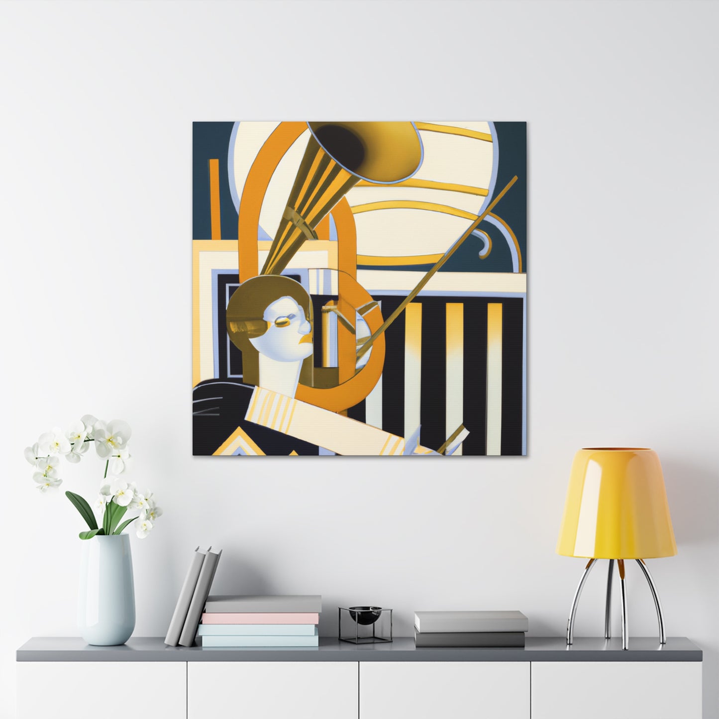 "Tuned Deco Trumpet" - Canvas