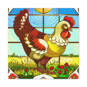 "Chickens in Art Nouveau" - Canvas