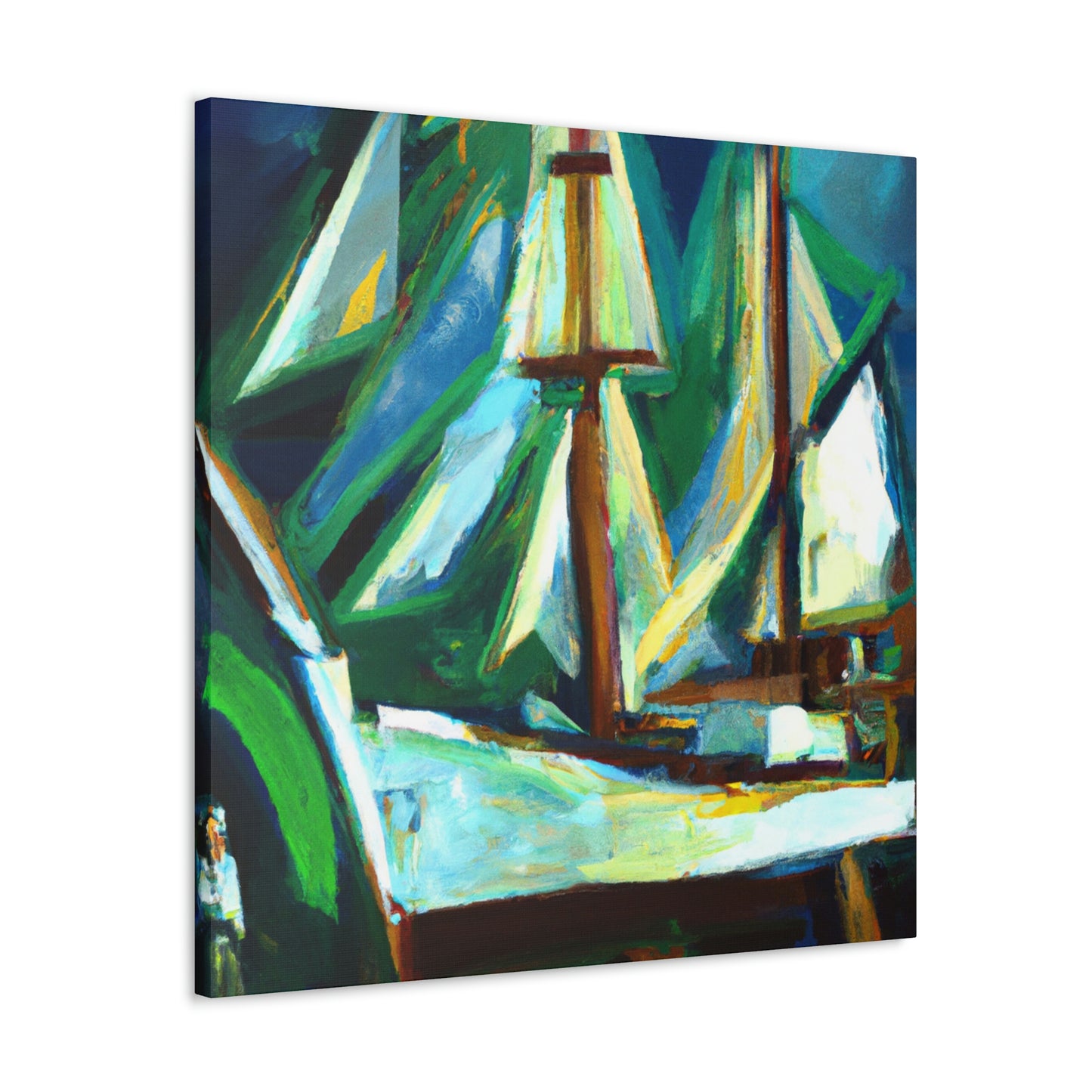 Boat on Blue Sea - Canvas