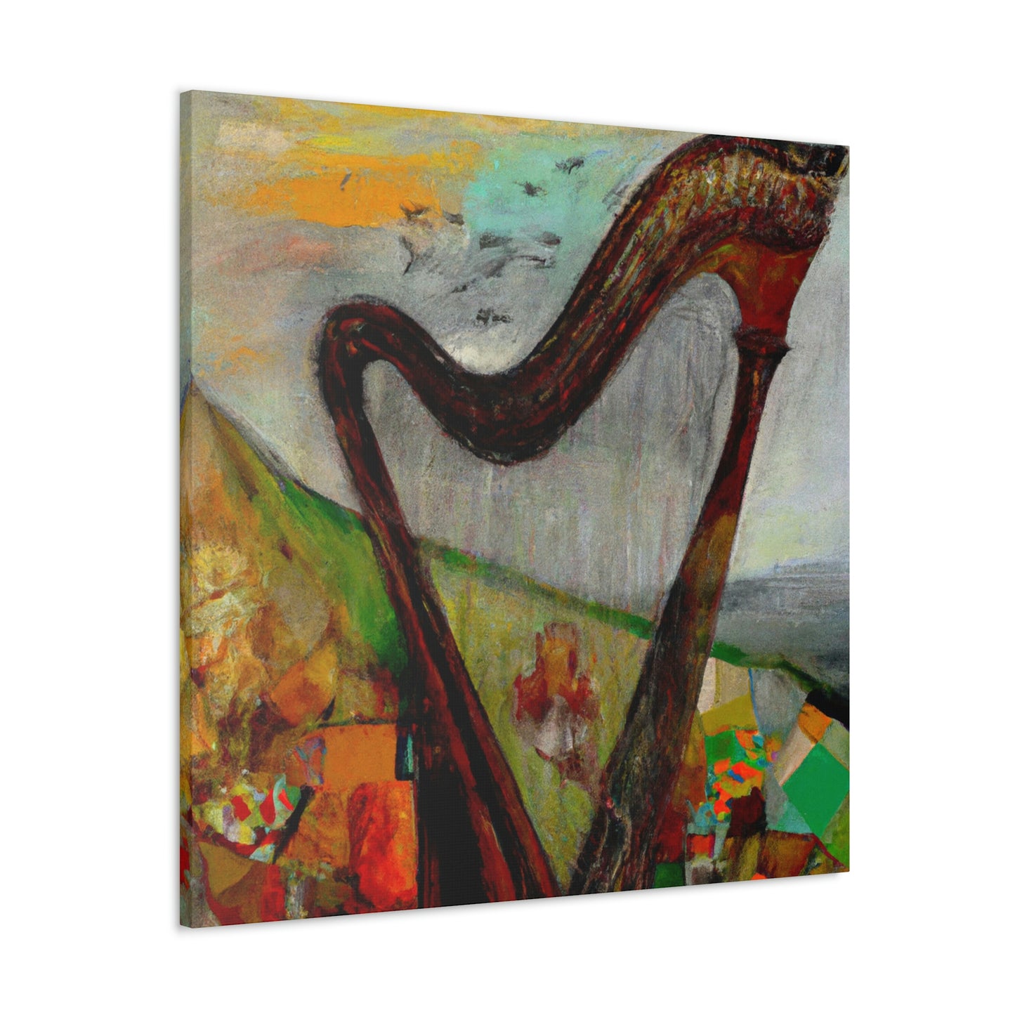 "Harp in Harmonious Colors" - Canvas