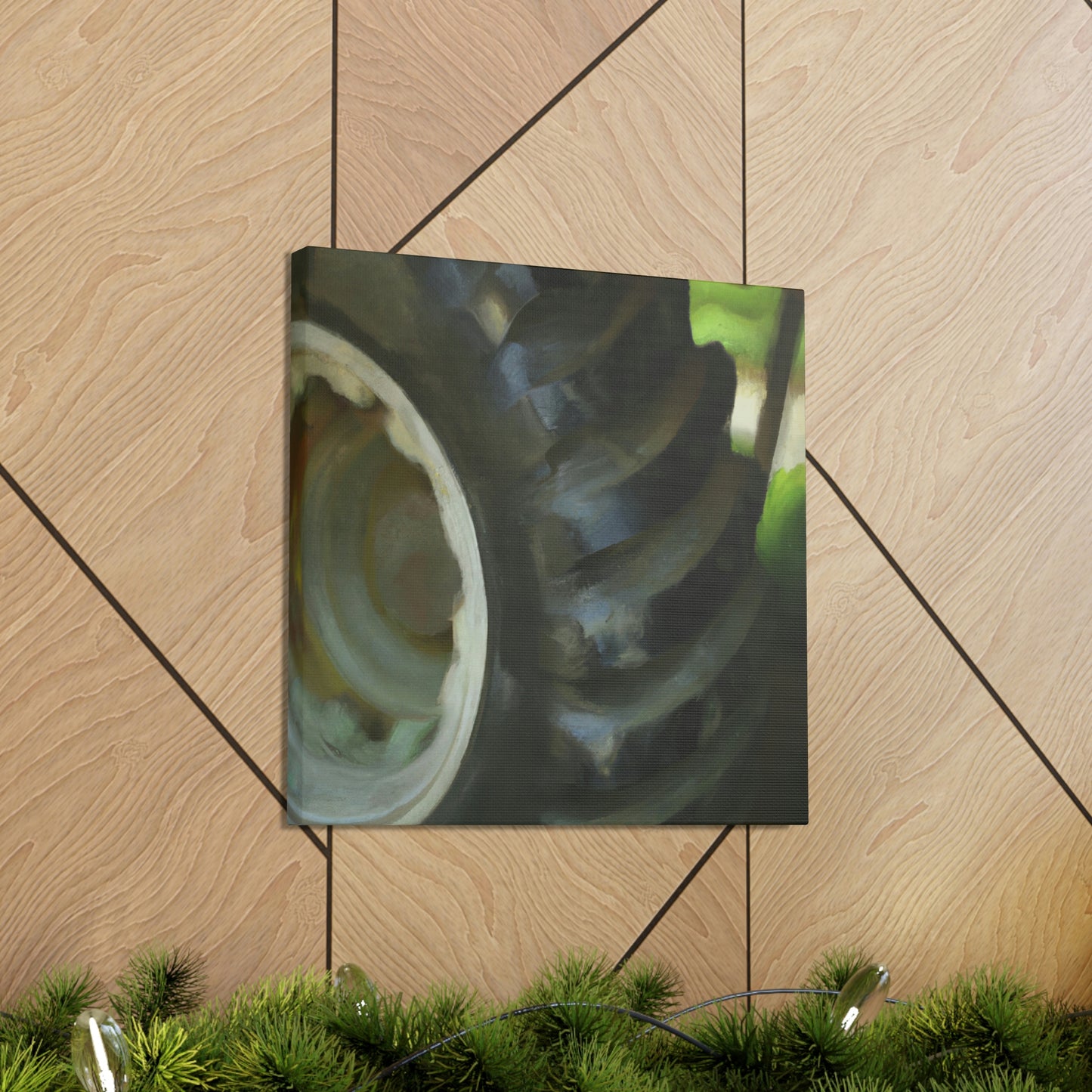 "Tractor Tire Reflection" - Canvas