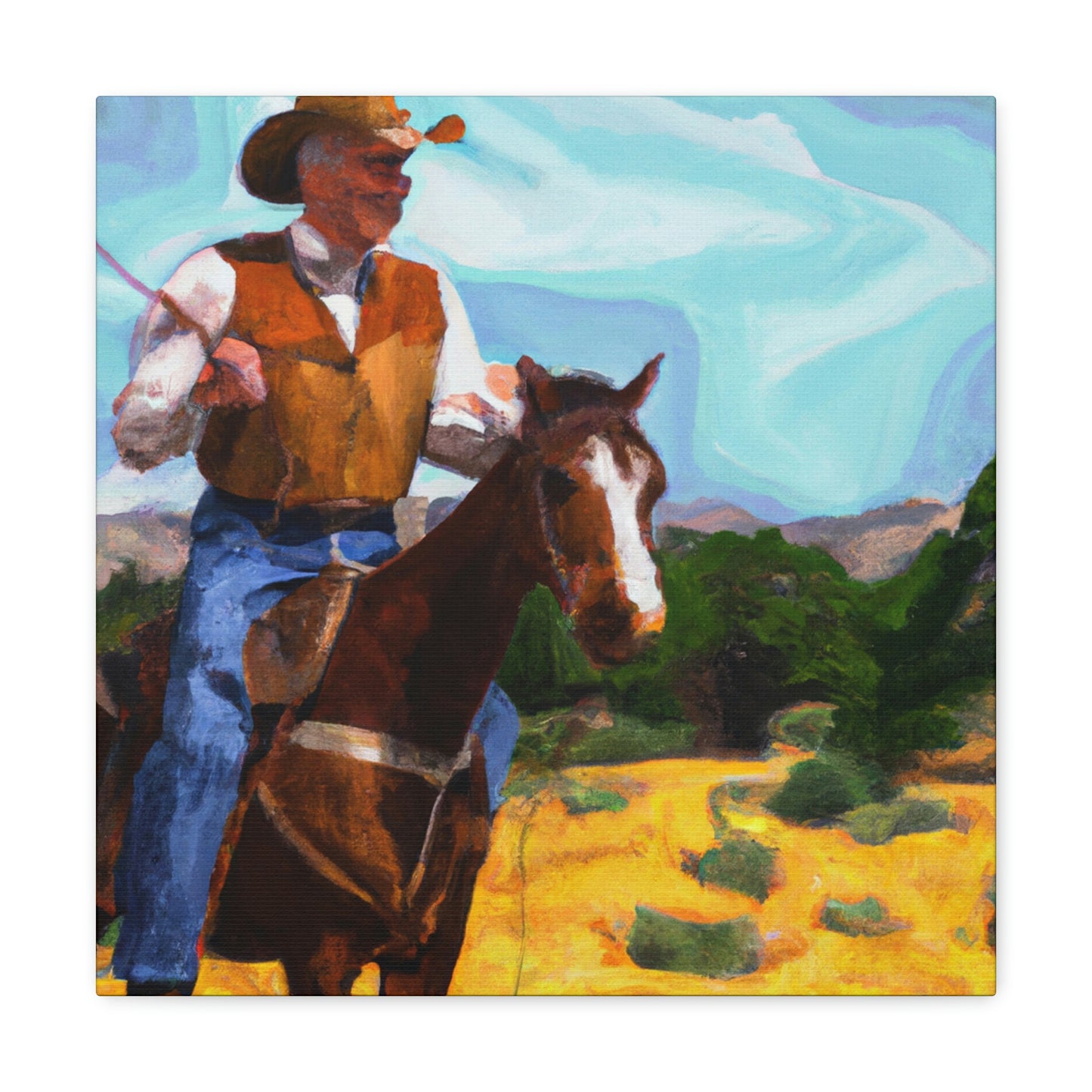 "Cowboy On The Range" - Canvas