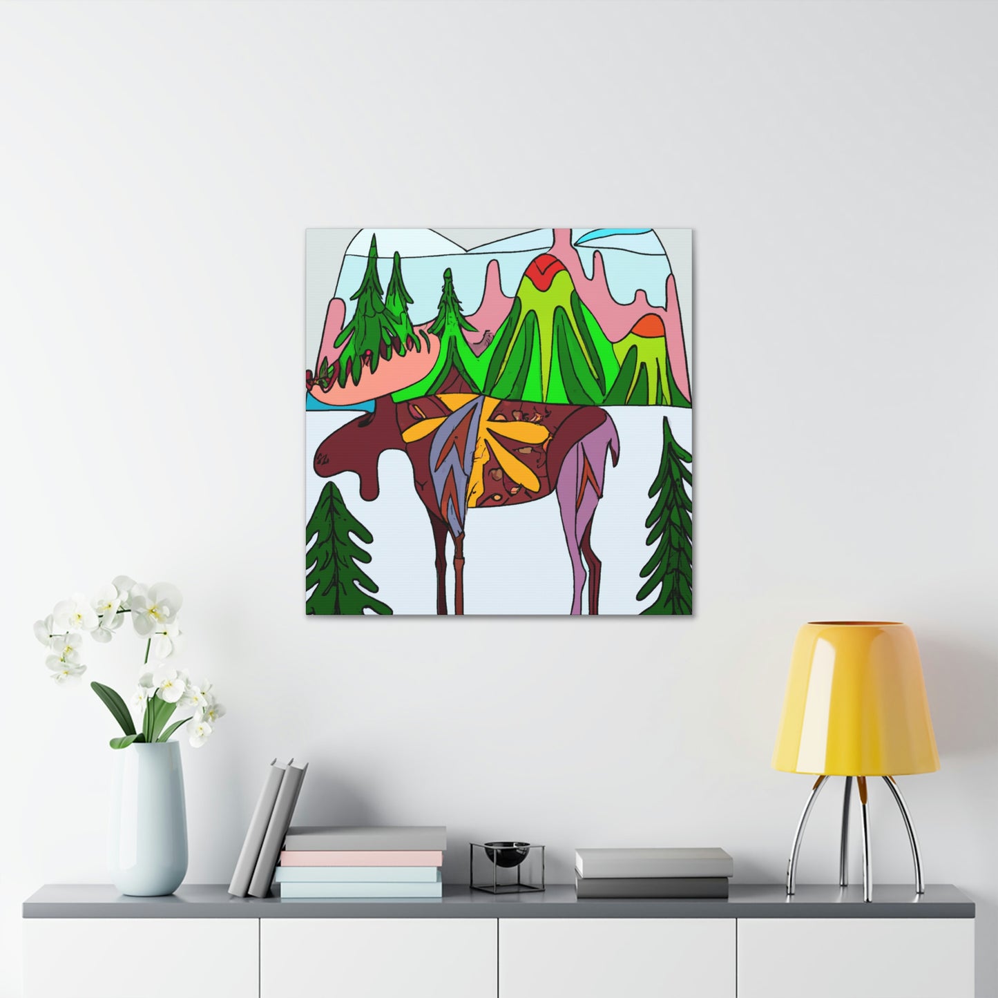 "Moose in Moonlight Glow" - Canvas