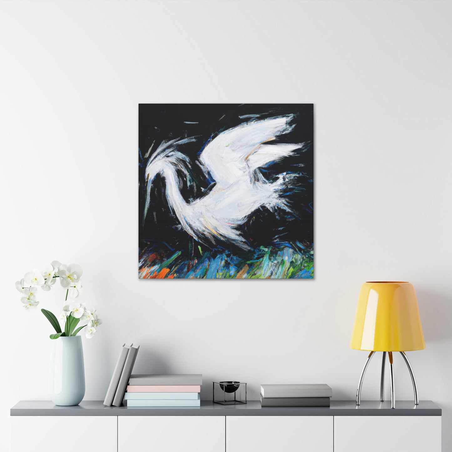 Snowy Egret Splendor. - Canvas