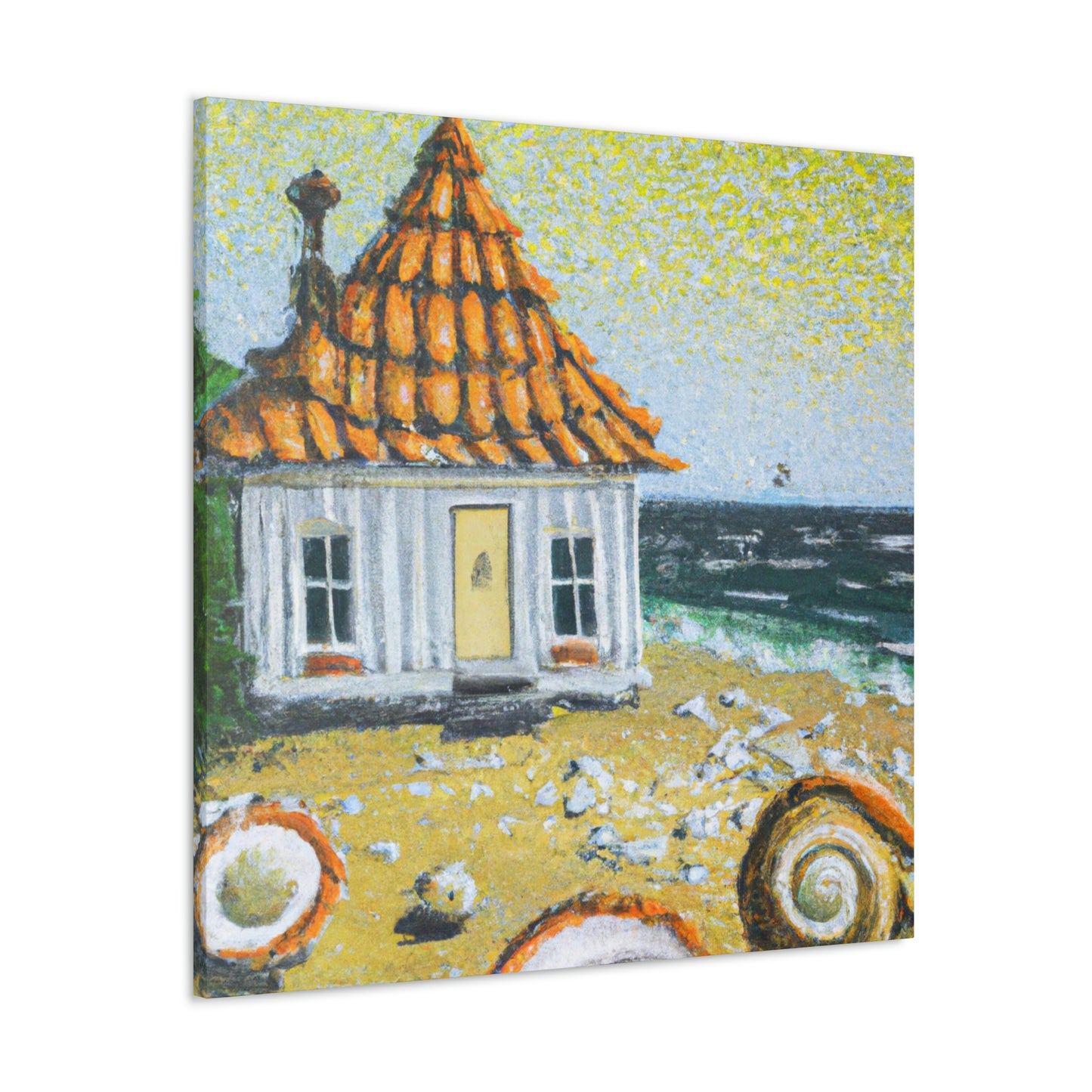 "Beach Hut in Baroque" - Canvas