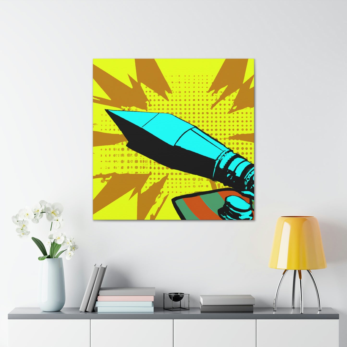 "Bullets in Flight Pop Art" - Canvas