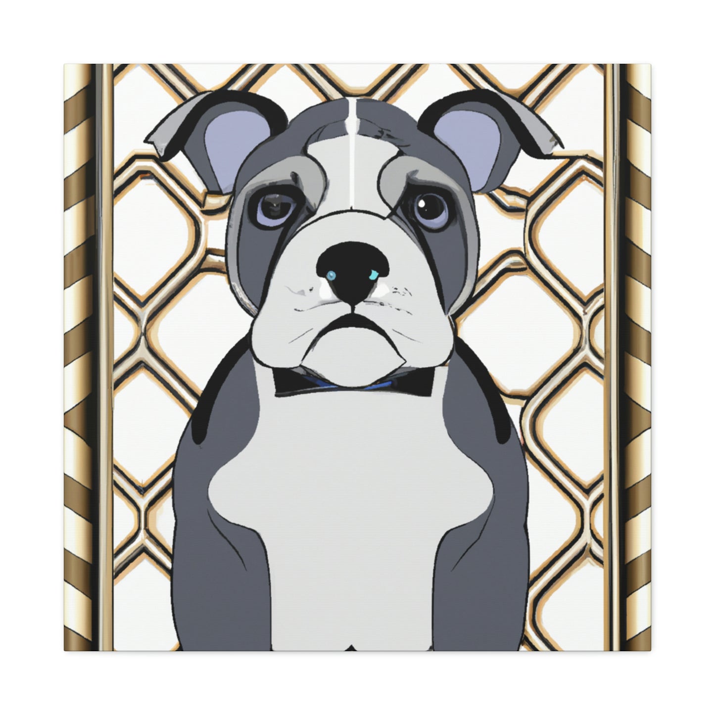 "Bulldog in Deco Style" - Canvas