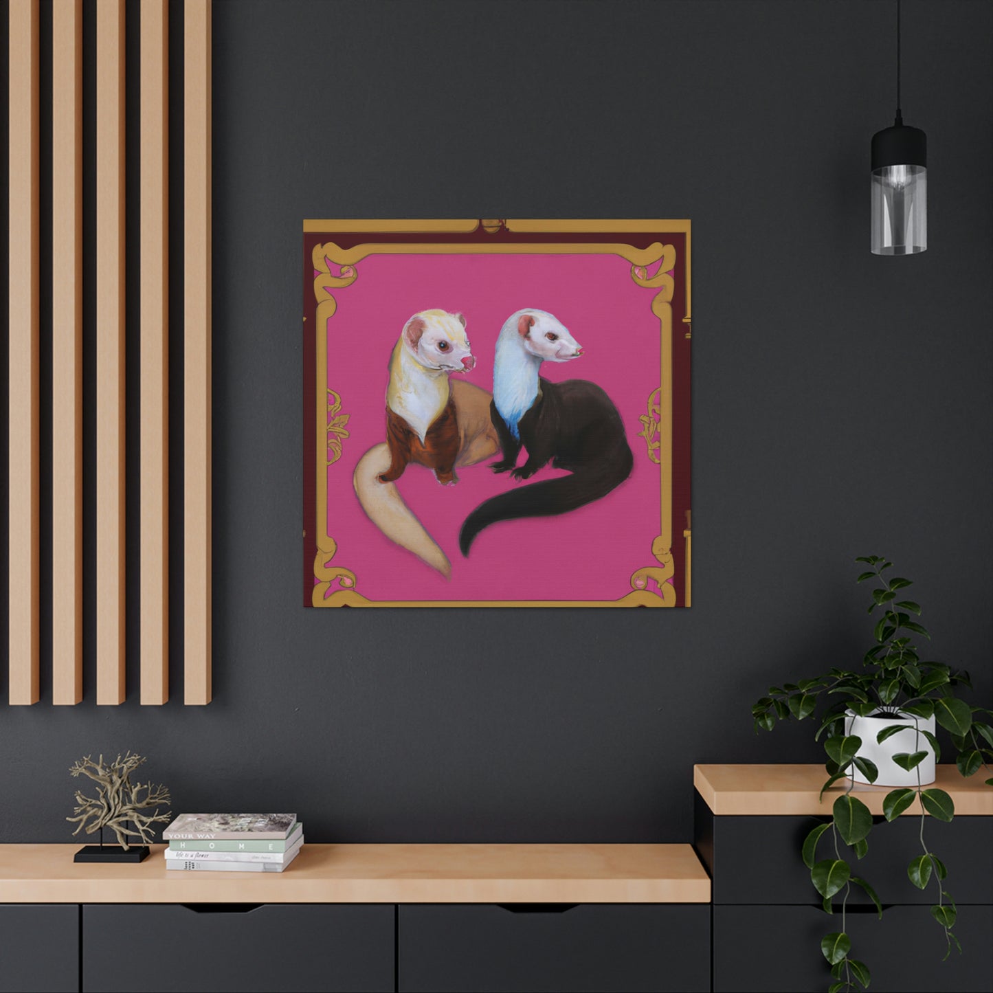 Ferrets in Art Deco - Canvas