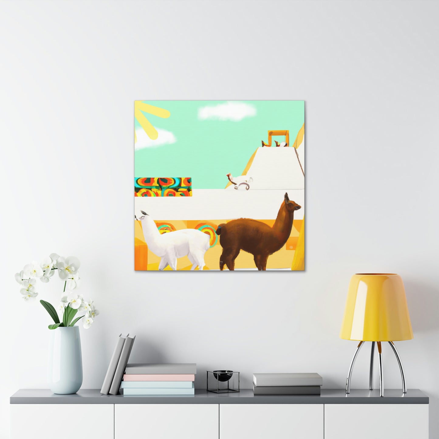 Llama in Art Deco - Canvas