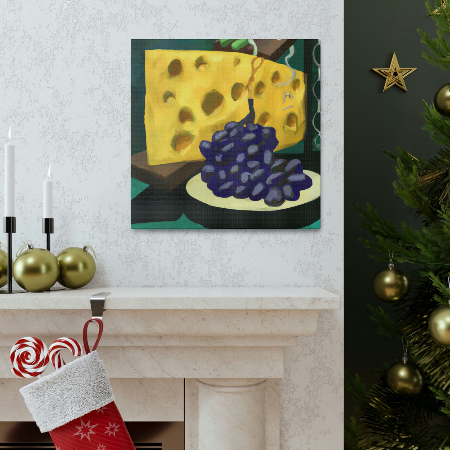 Cheese and Grapes Pop - Canvas