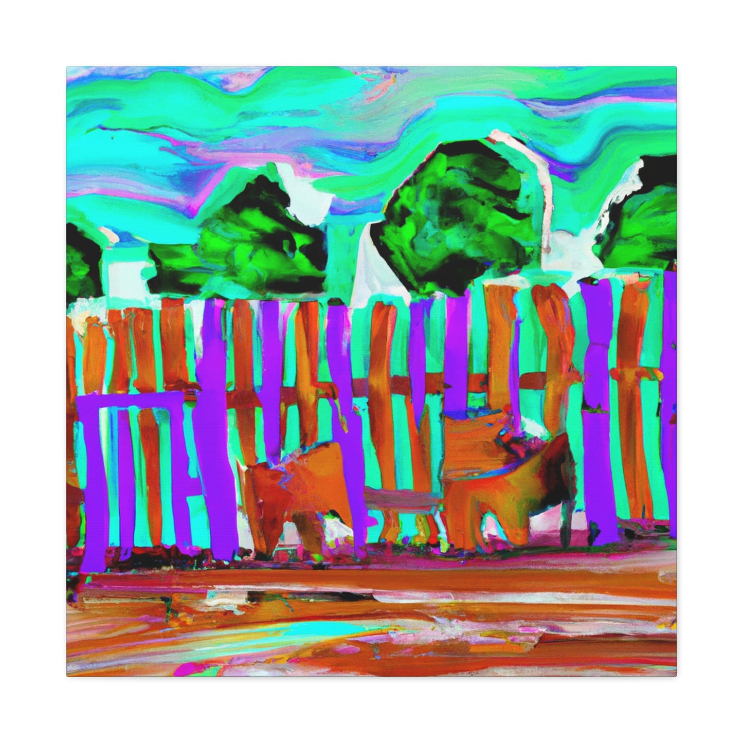 Fence of the Farm - Canvas