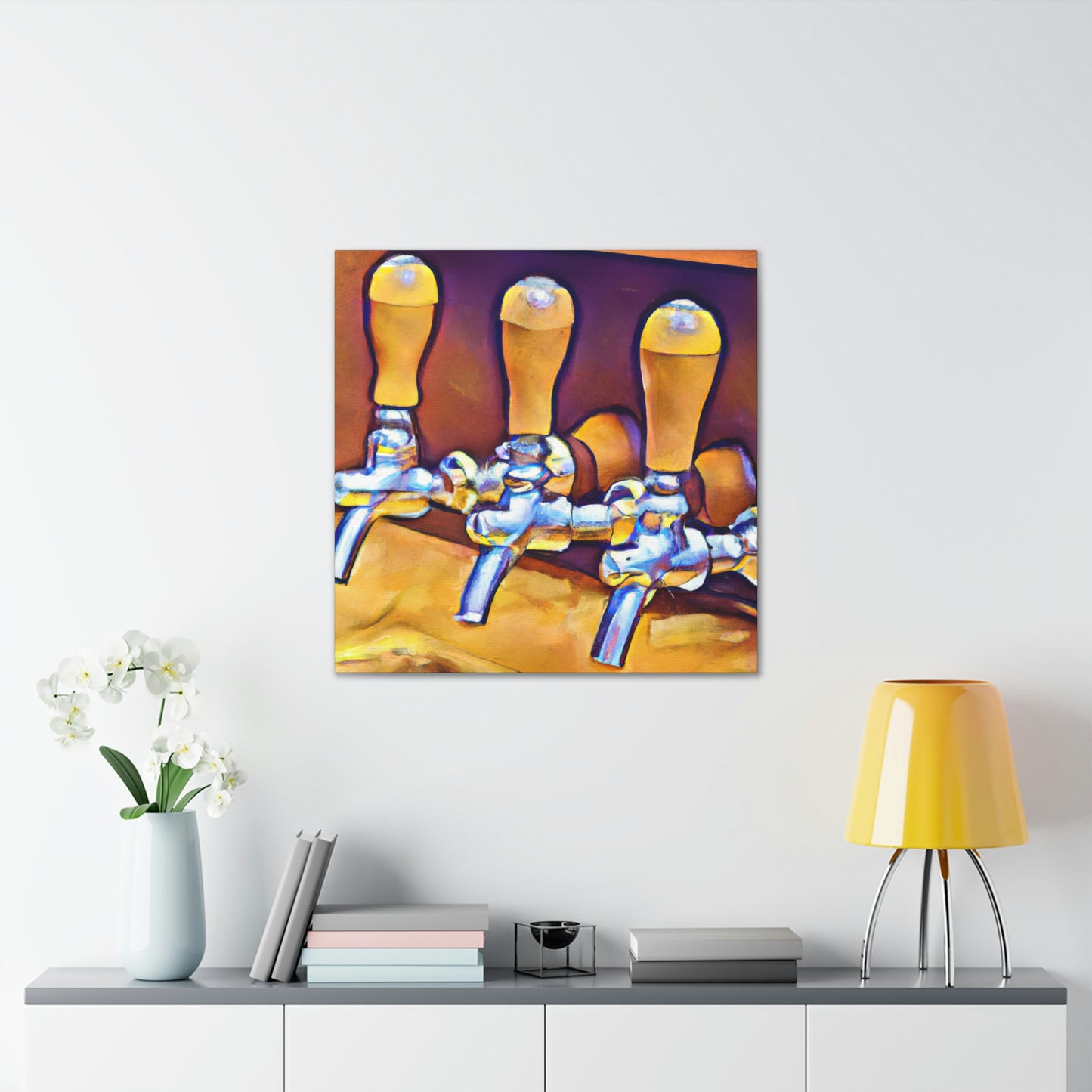 Pouring Night Bar Tap - Canvas