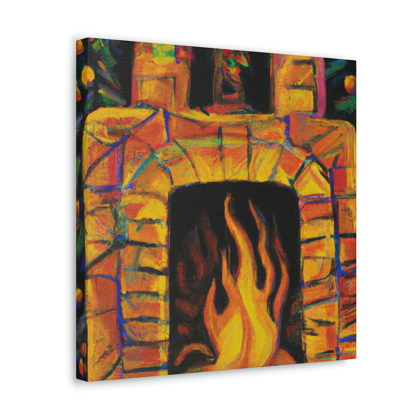 "Flaming Fireplace Flair" - Canvas