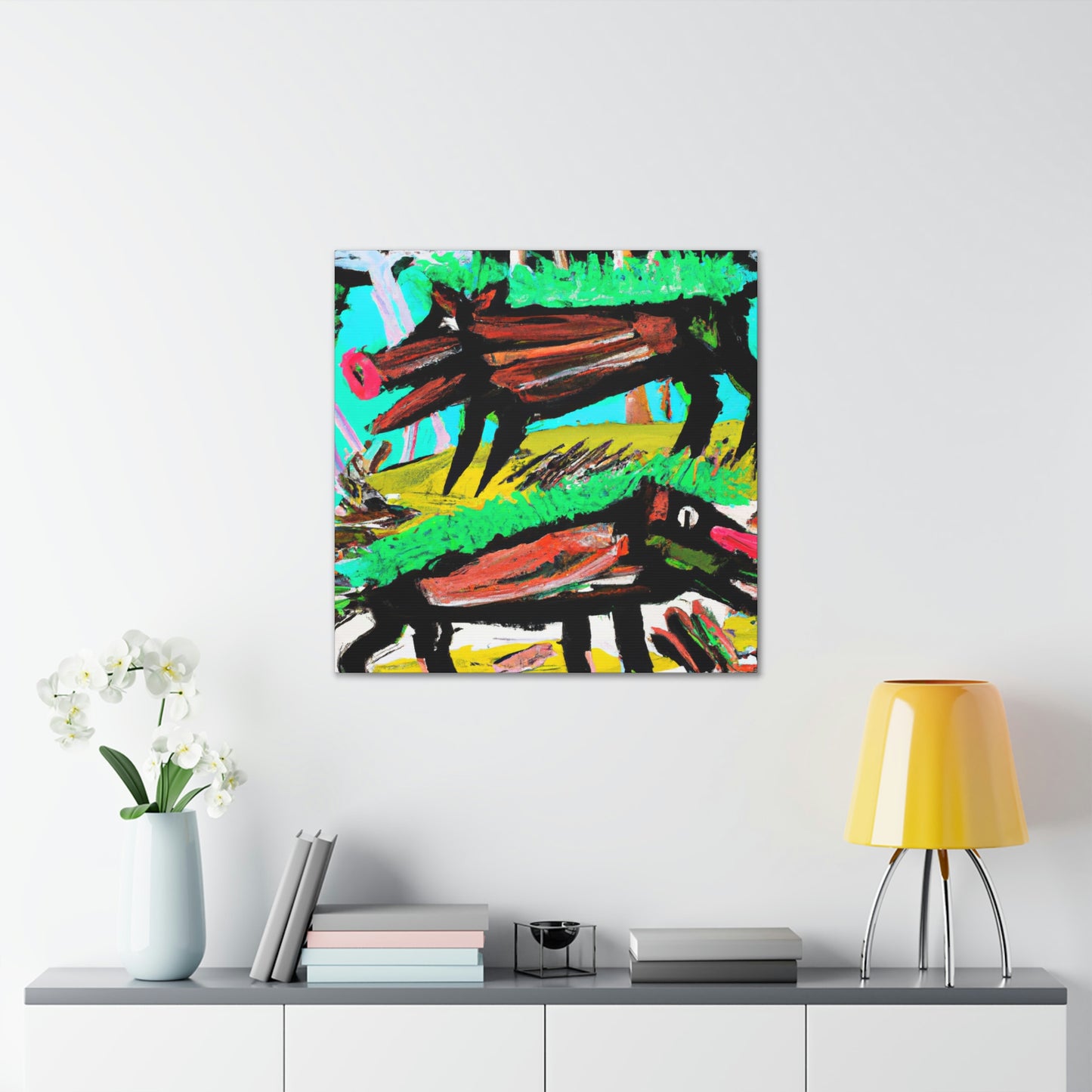 "Boars in the Wilderness" - Canvas