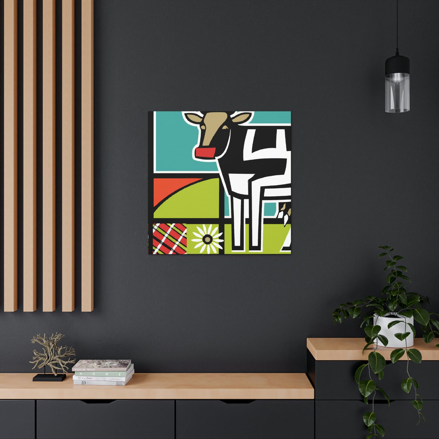 "Cow among Art Deco" - Canvas