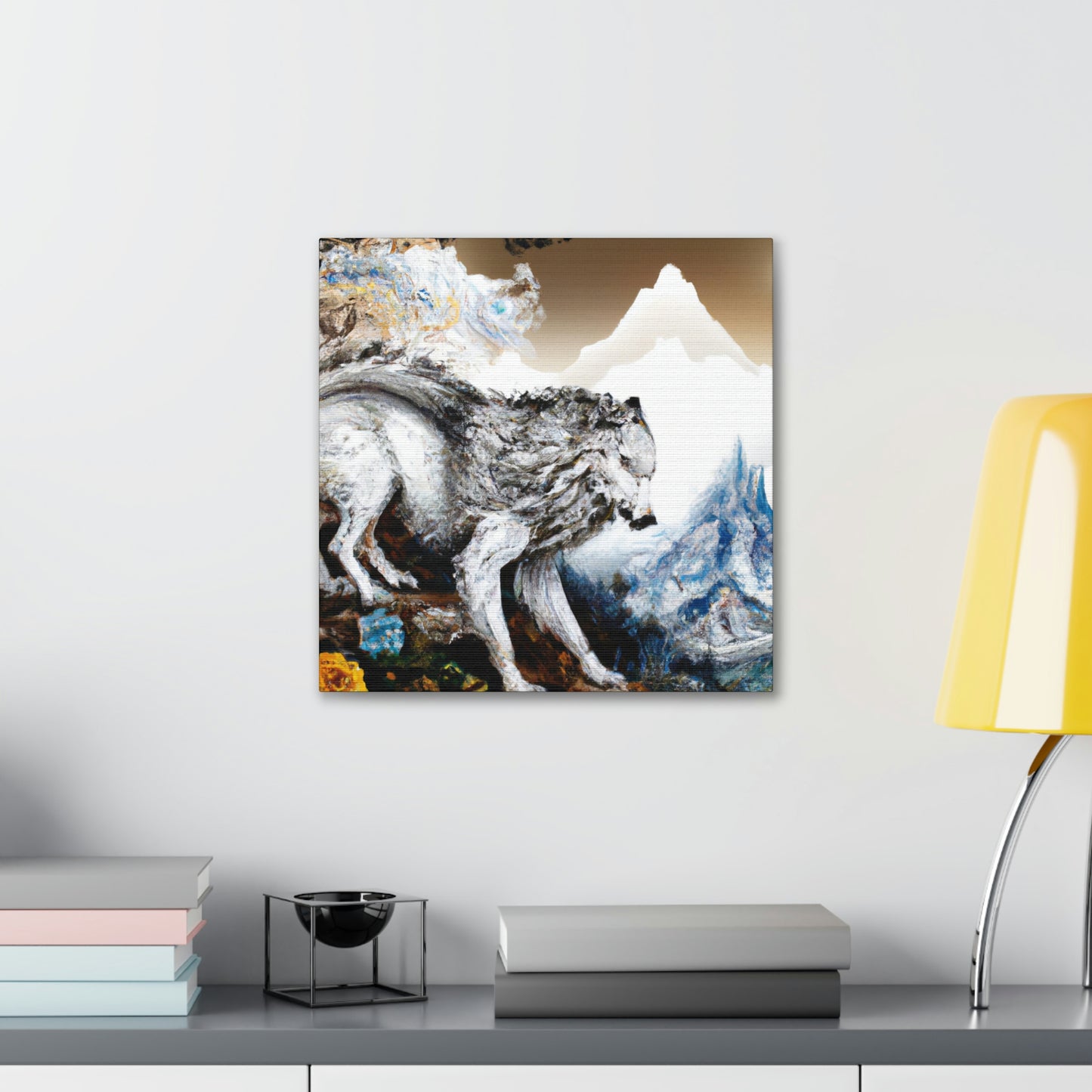 Wolf in Moonlight Glow - Canvas