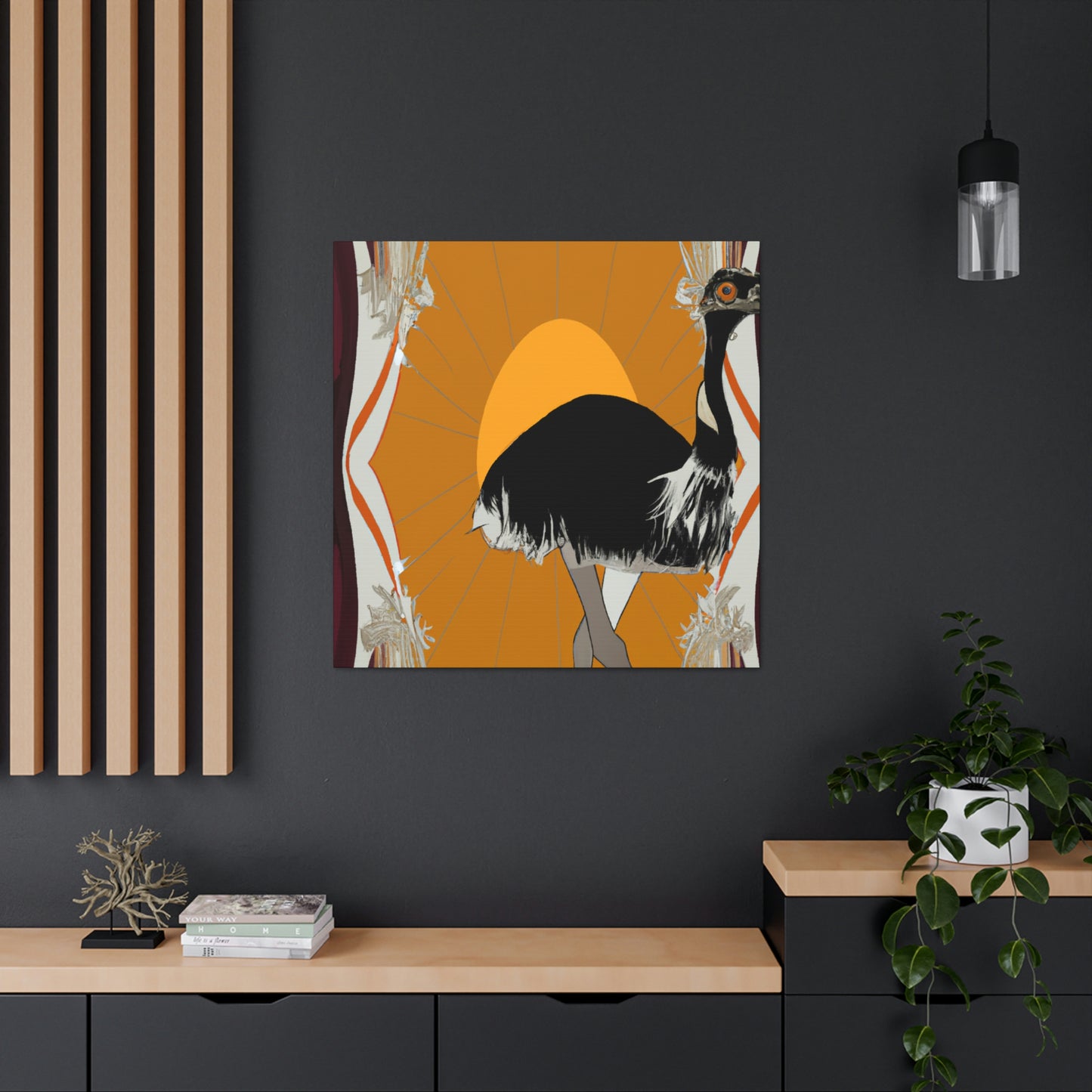 "Emu with Deco Glam" - Canvas