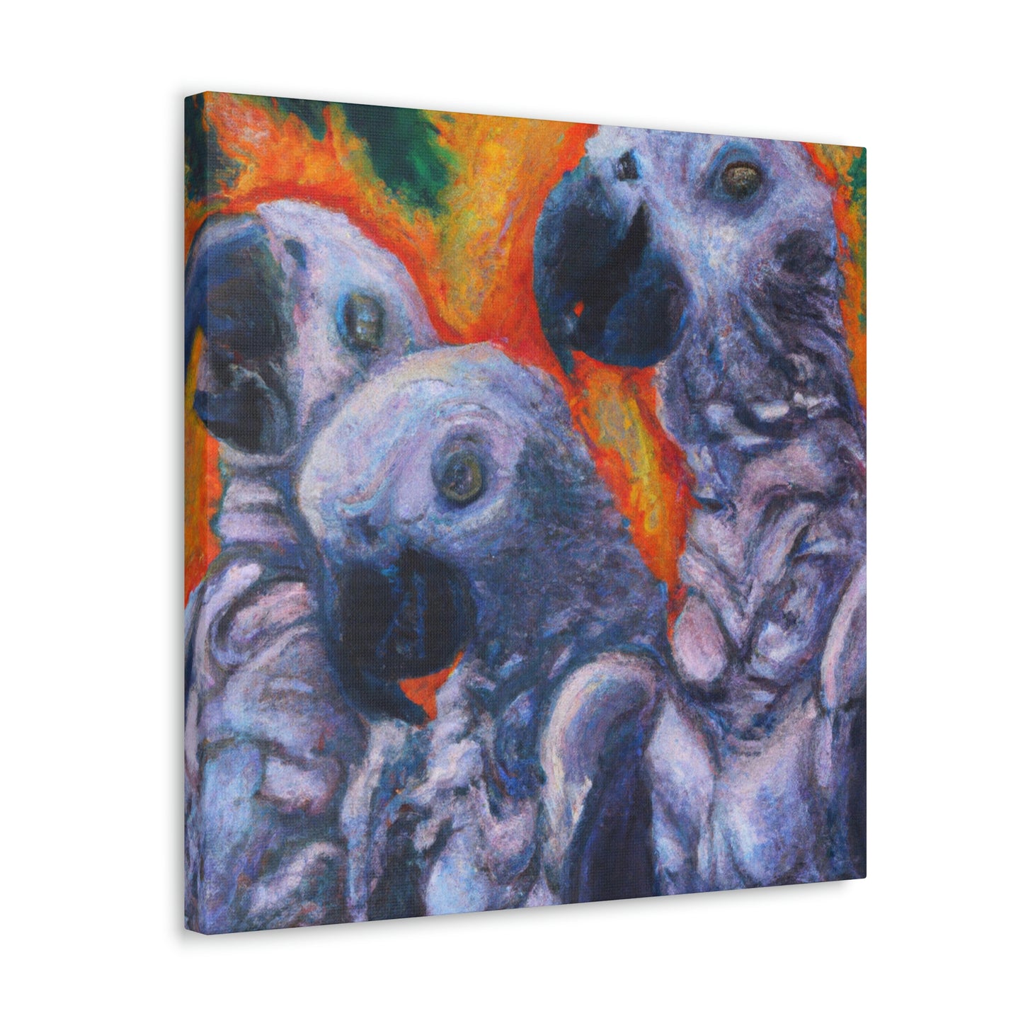 African Greys Celestial Arising - Canvas