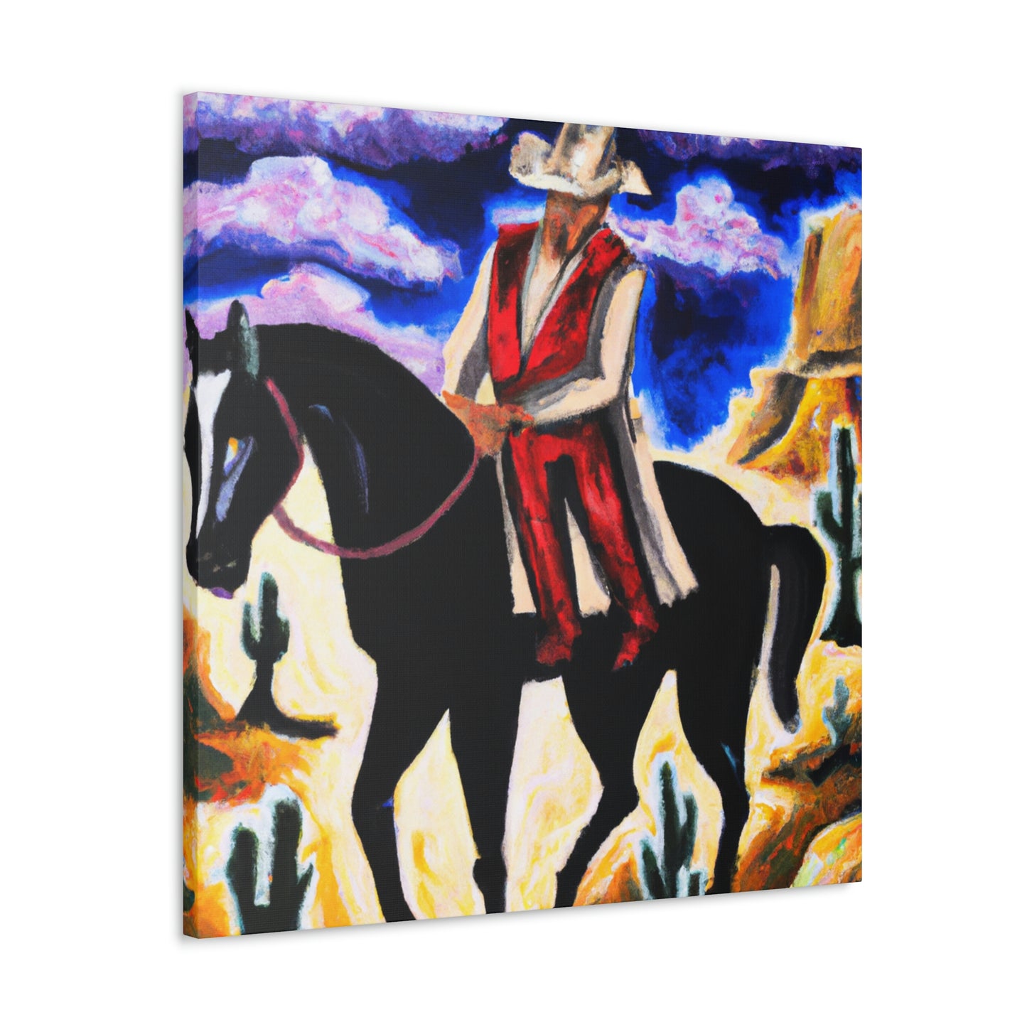 Wandering Cowboy Sunset - Canvas