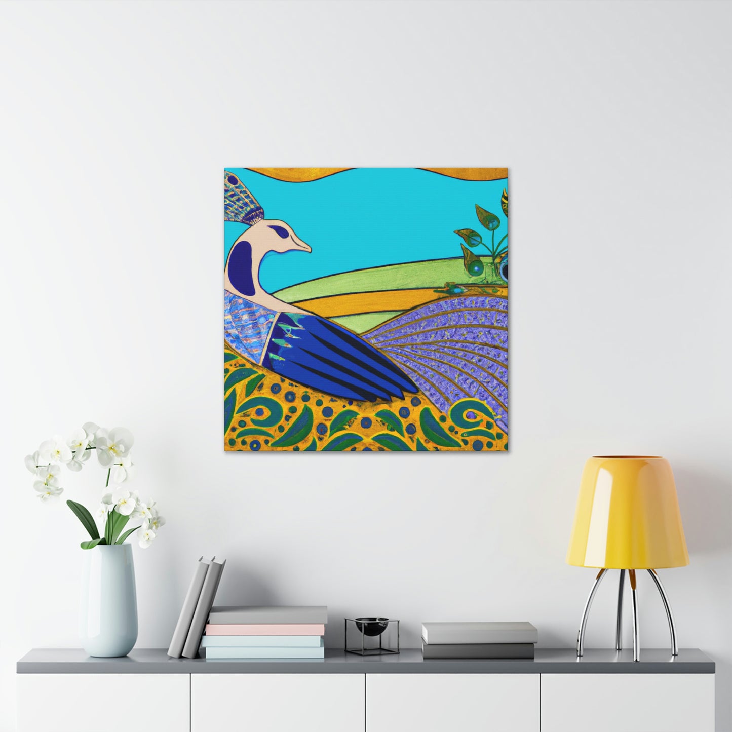 "Peacock in Art Deco" - Canvas