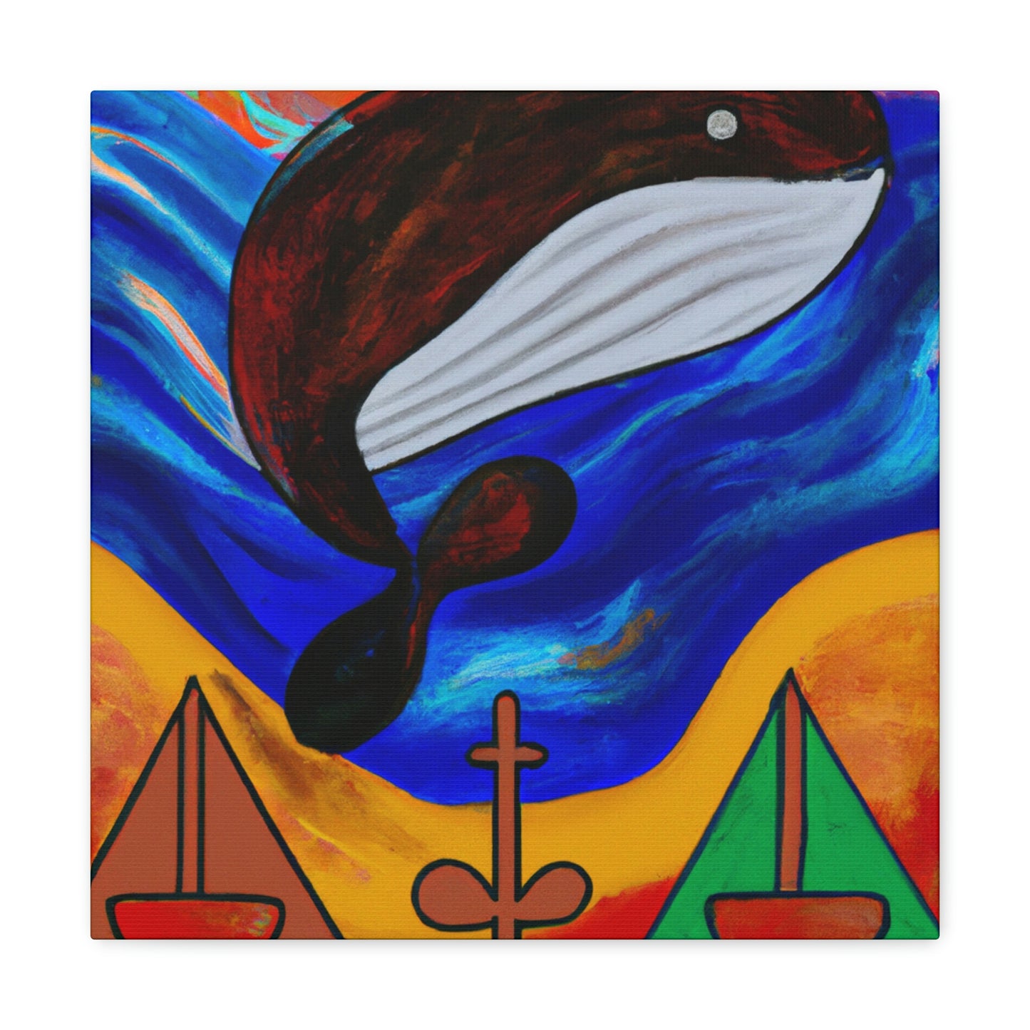 Whales in Blue Skies - Canvas