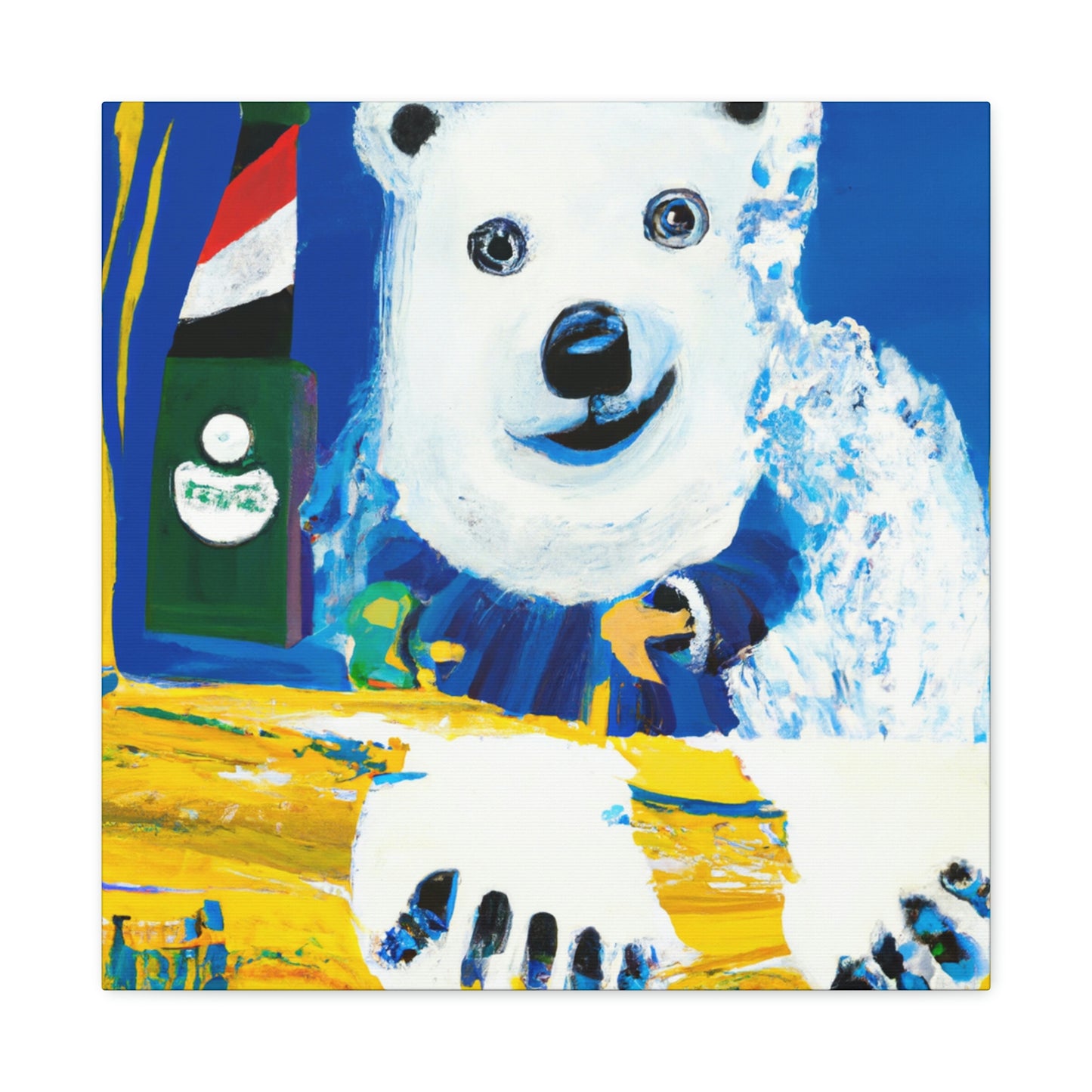 Polar Bear Reflection. - Canvas