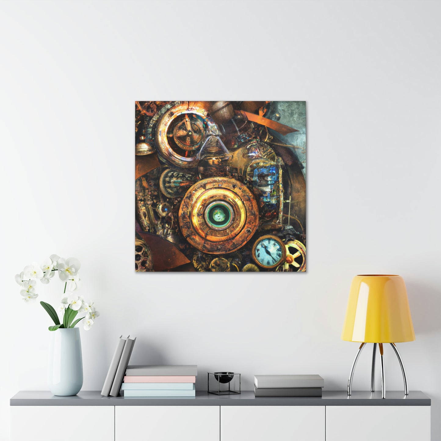 "Clockwork Obsidian Dream" - Canvas