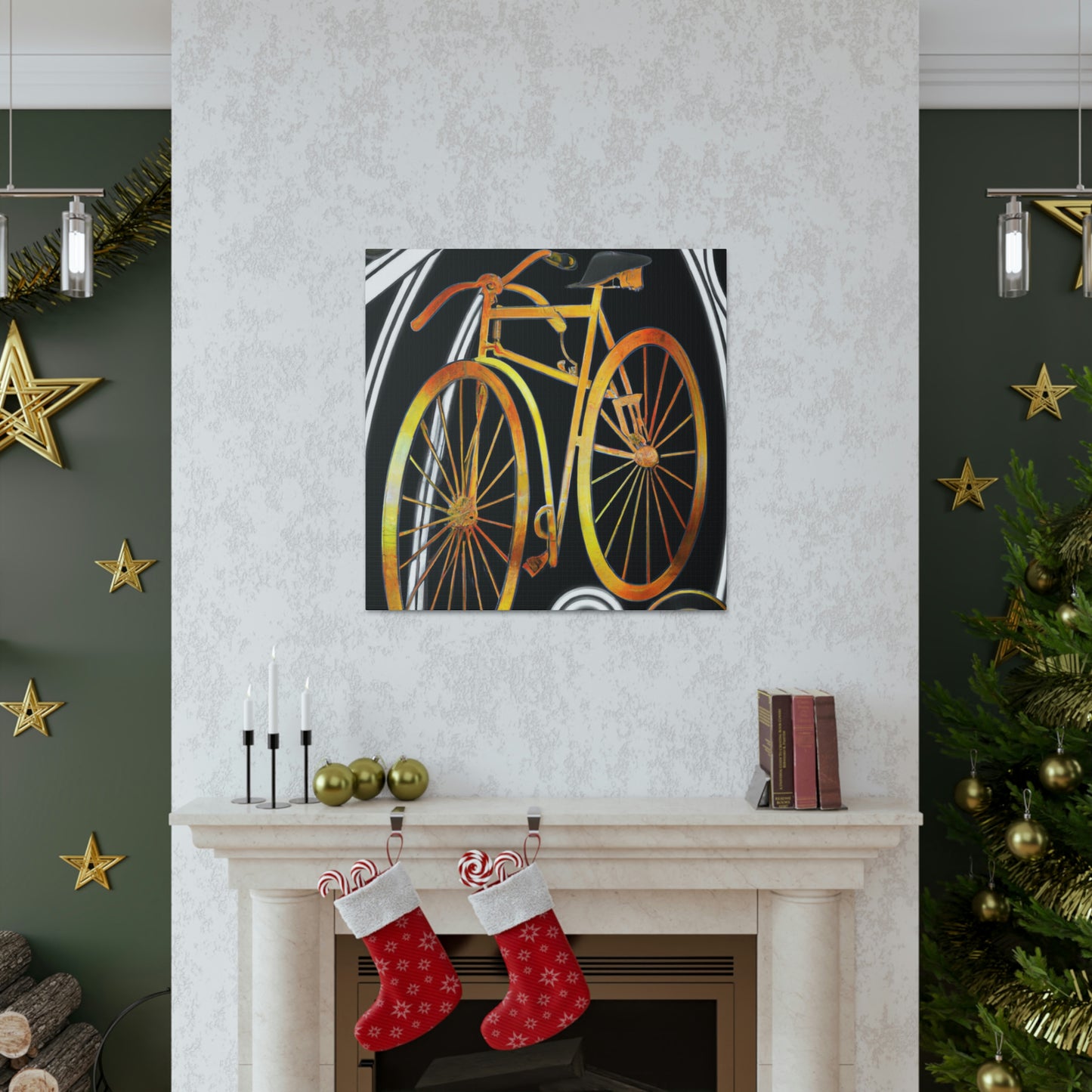 "Wheeling Art Deco Bike" - Canvas