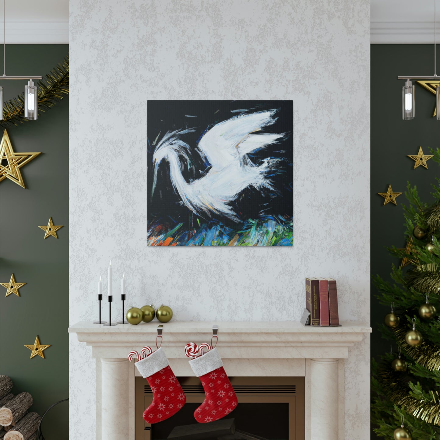 Snowy Egret Splendor. - Canvas