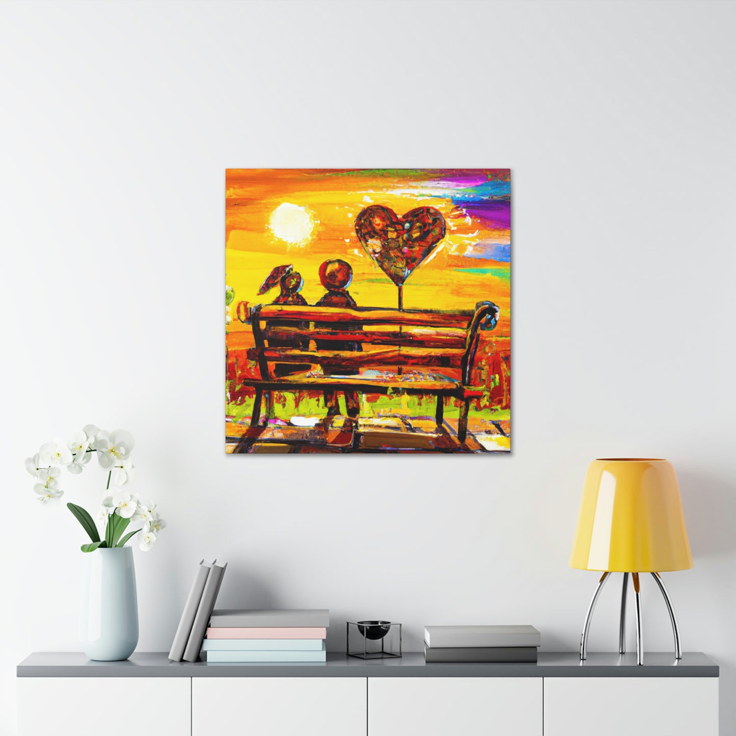 "Love's Embrace Bench" - Canvas