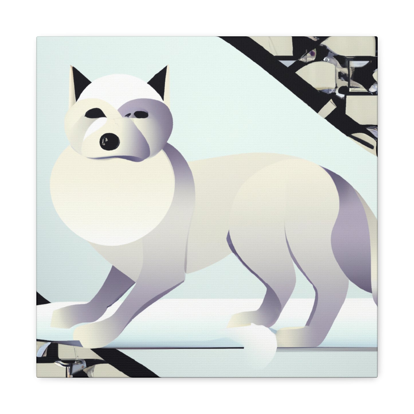 Frosty Art Deco Fox - Canvas