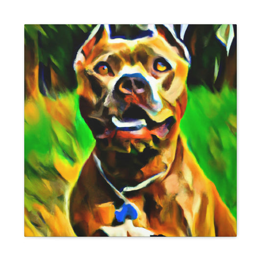 Pitbull in Impressionism - Canvas