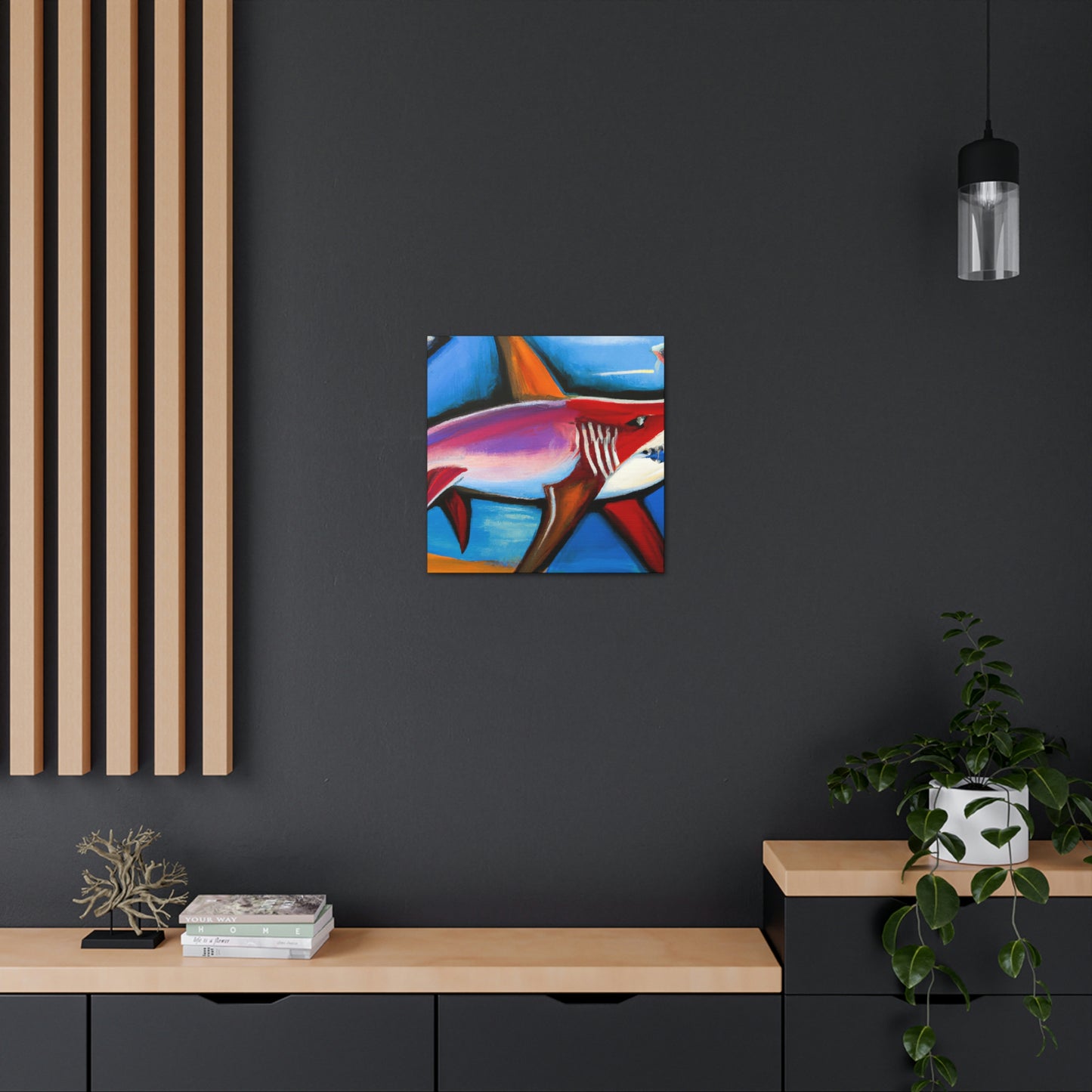 "Fearsome Shark Swimming" - Canvas