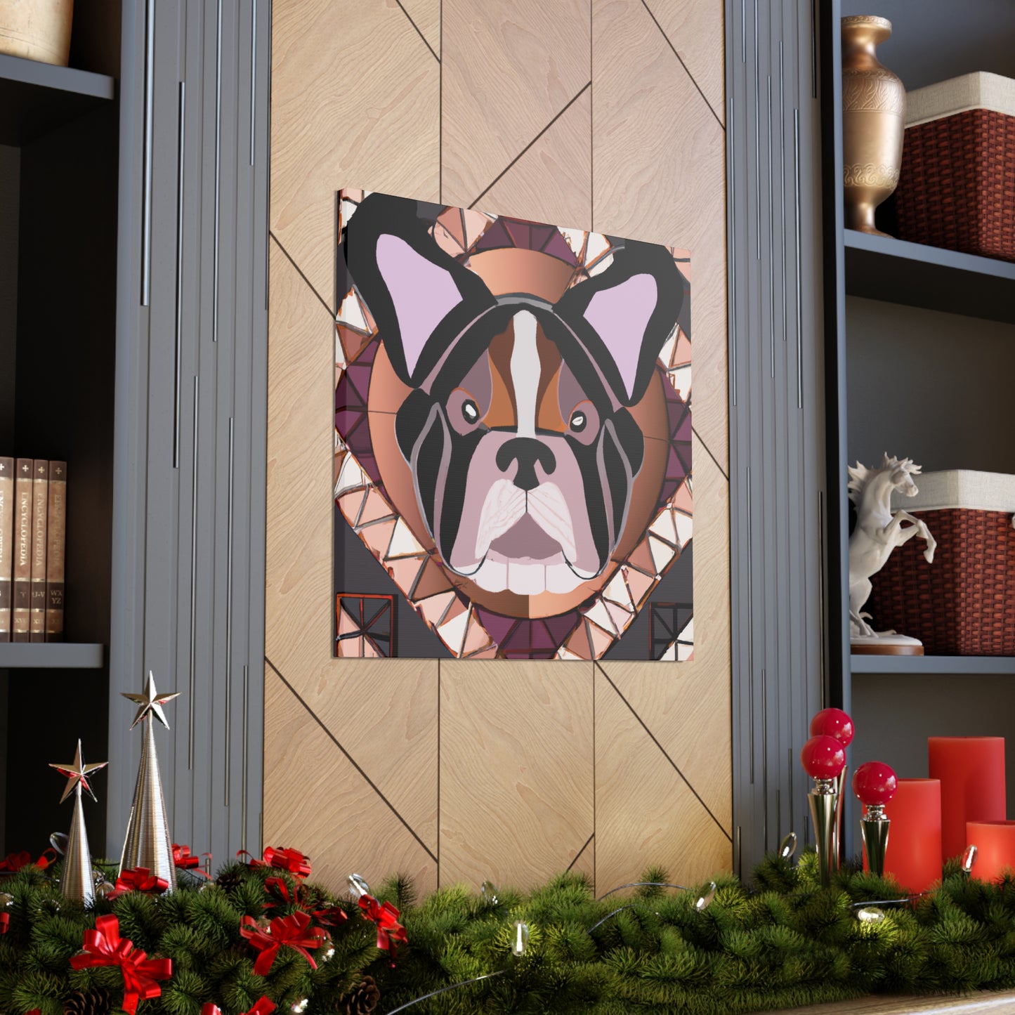 "Bulldog in Art Deco" - Canvas