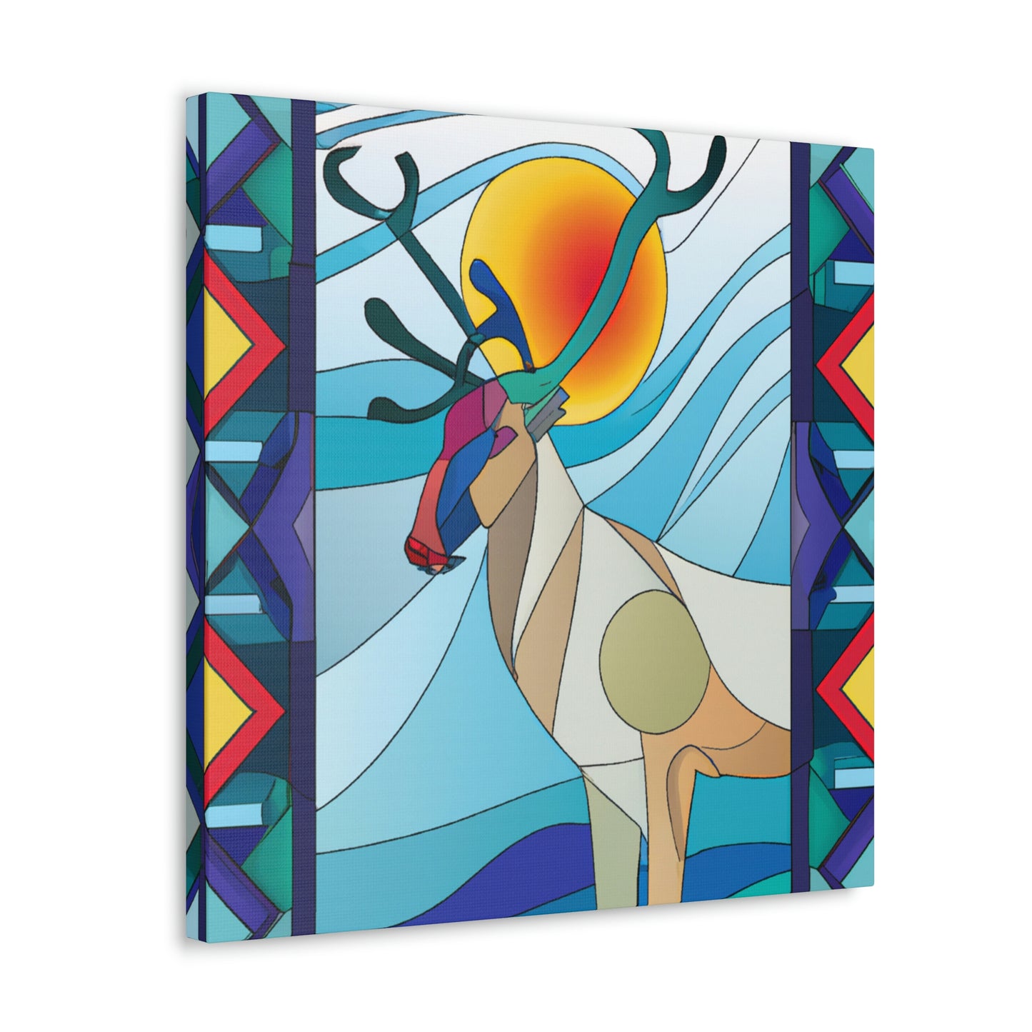 "Reindeer's Radiant Dance" - Canvas