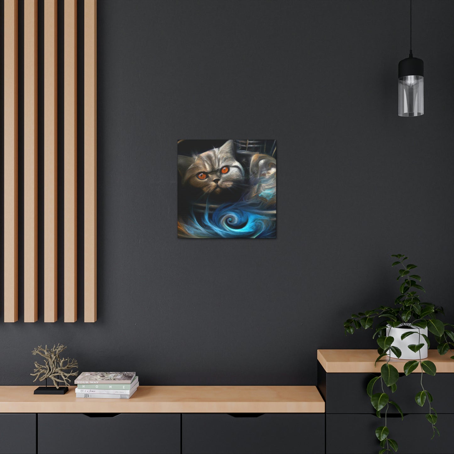 "Cat Purring Contentedly" - Canvas