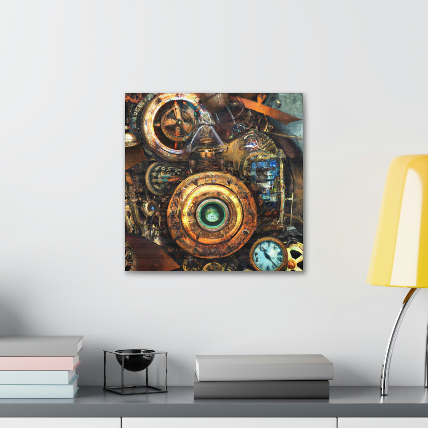 "Clockwork Obsidian Dream" - Canvas