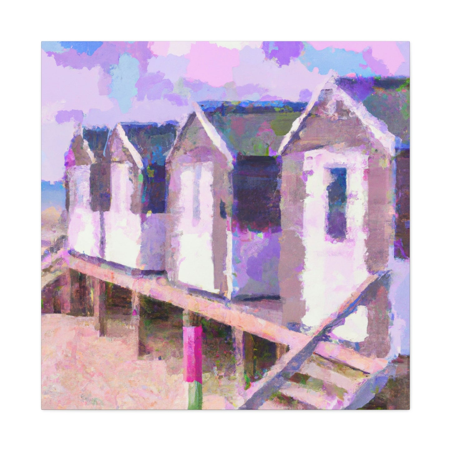 "Beach Cottages Dreaming" - Canvas