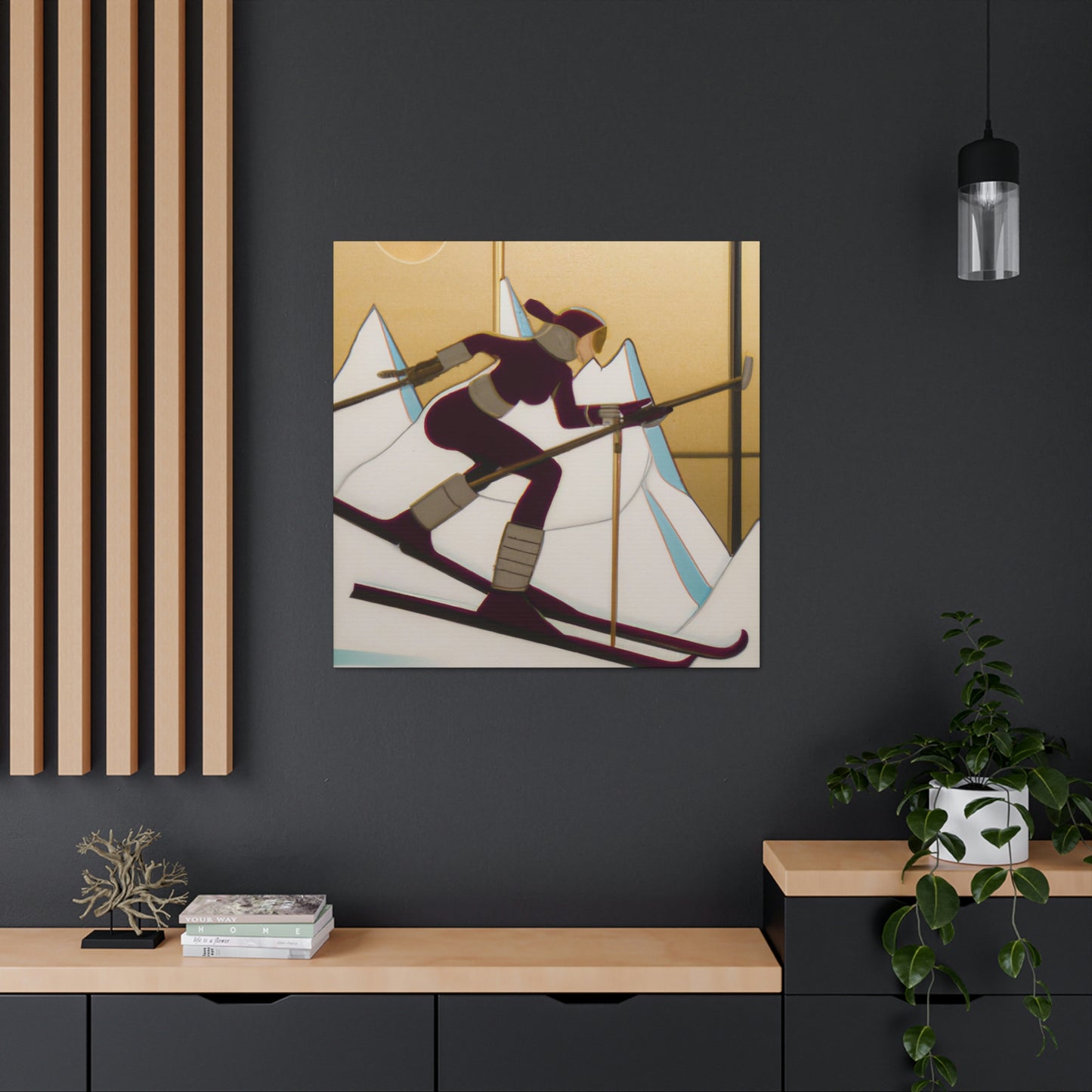 Gleaming Ski Slalom - Canvas