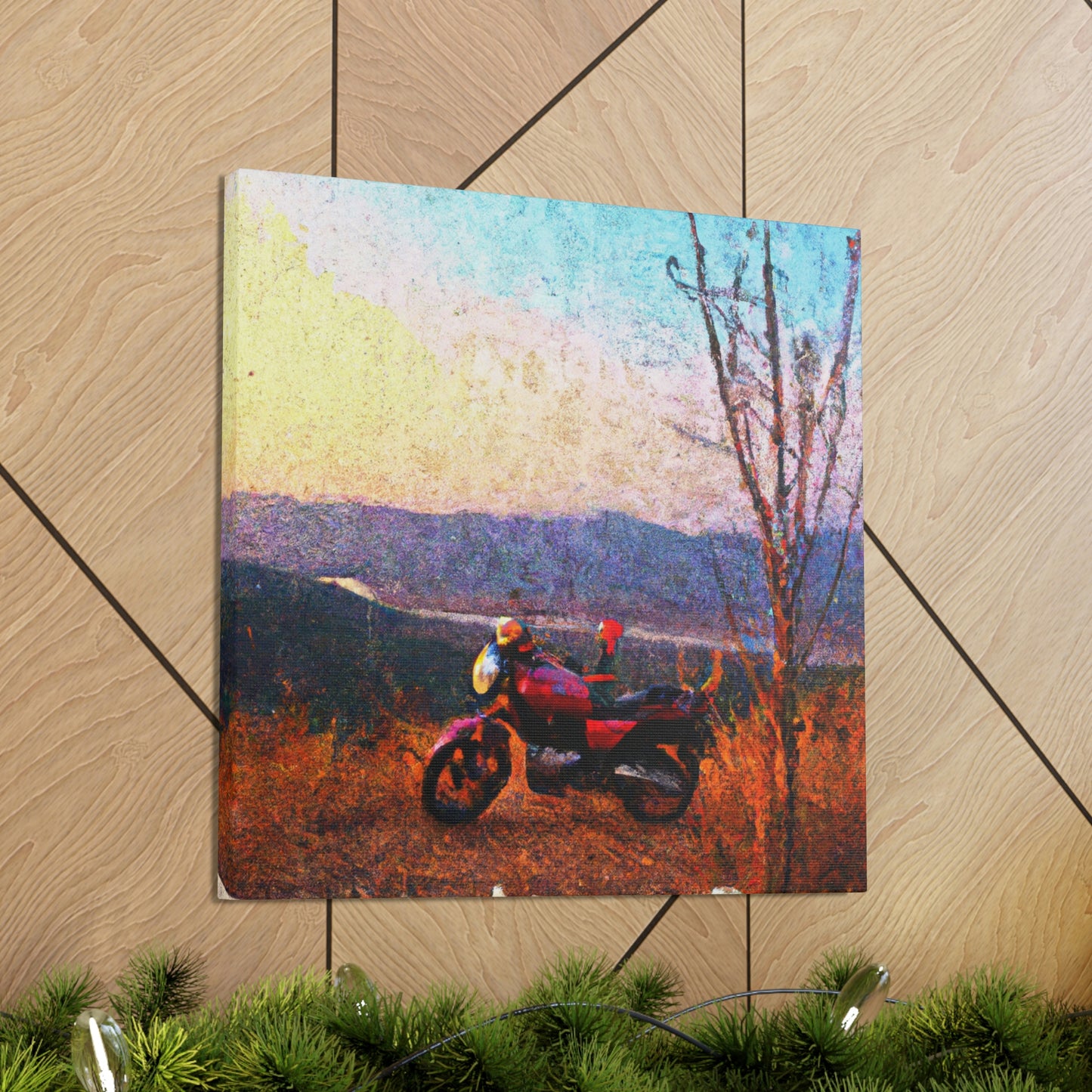 "Motorcycles in Moonlight" - Canvas