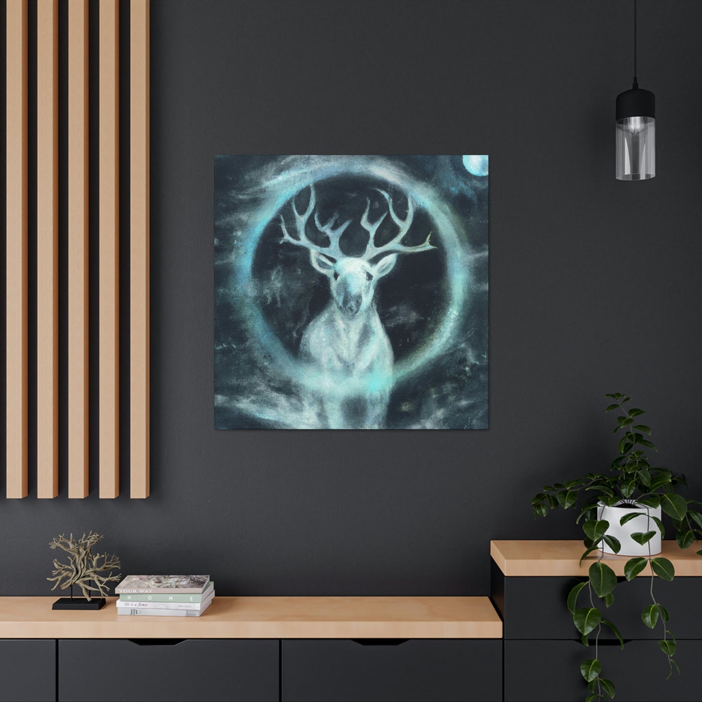 Reindeer in Moonlight - Canvas