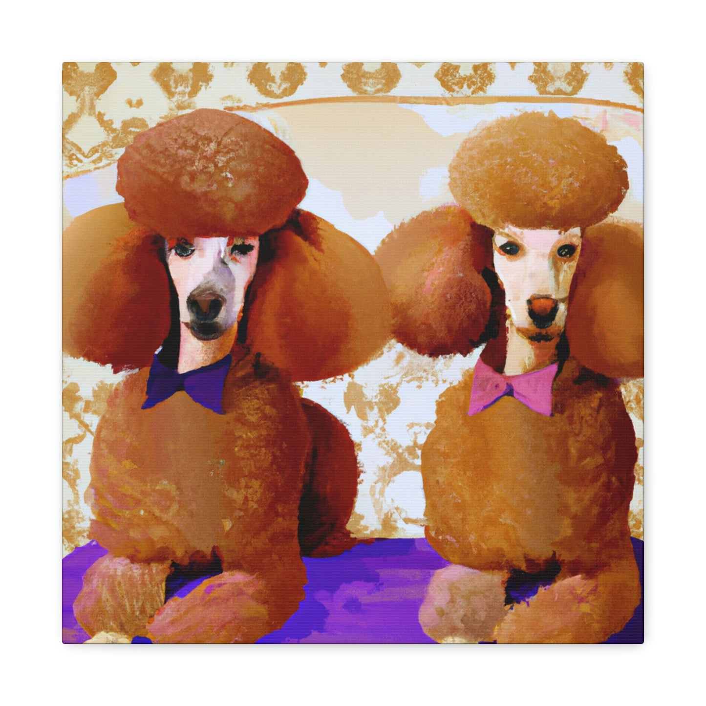 "Poodle in Art Deco" - Canvas