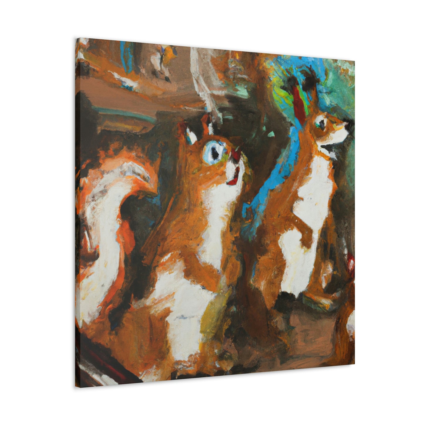 "Squirrels on Abstract" - Canvas