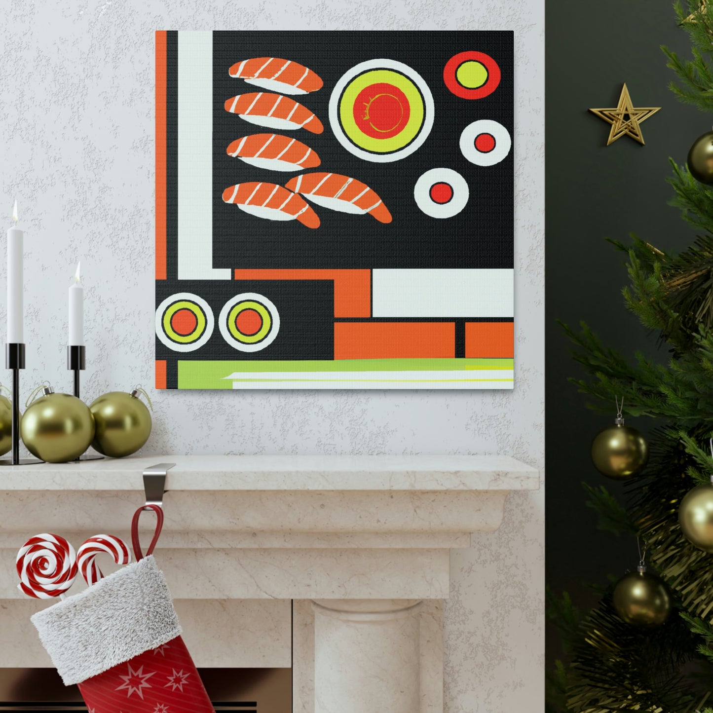 "Delicate Deco Sushi Art" - Canvas